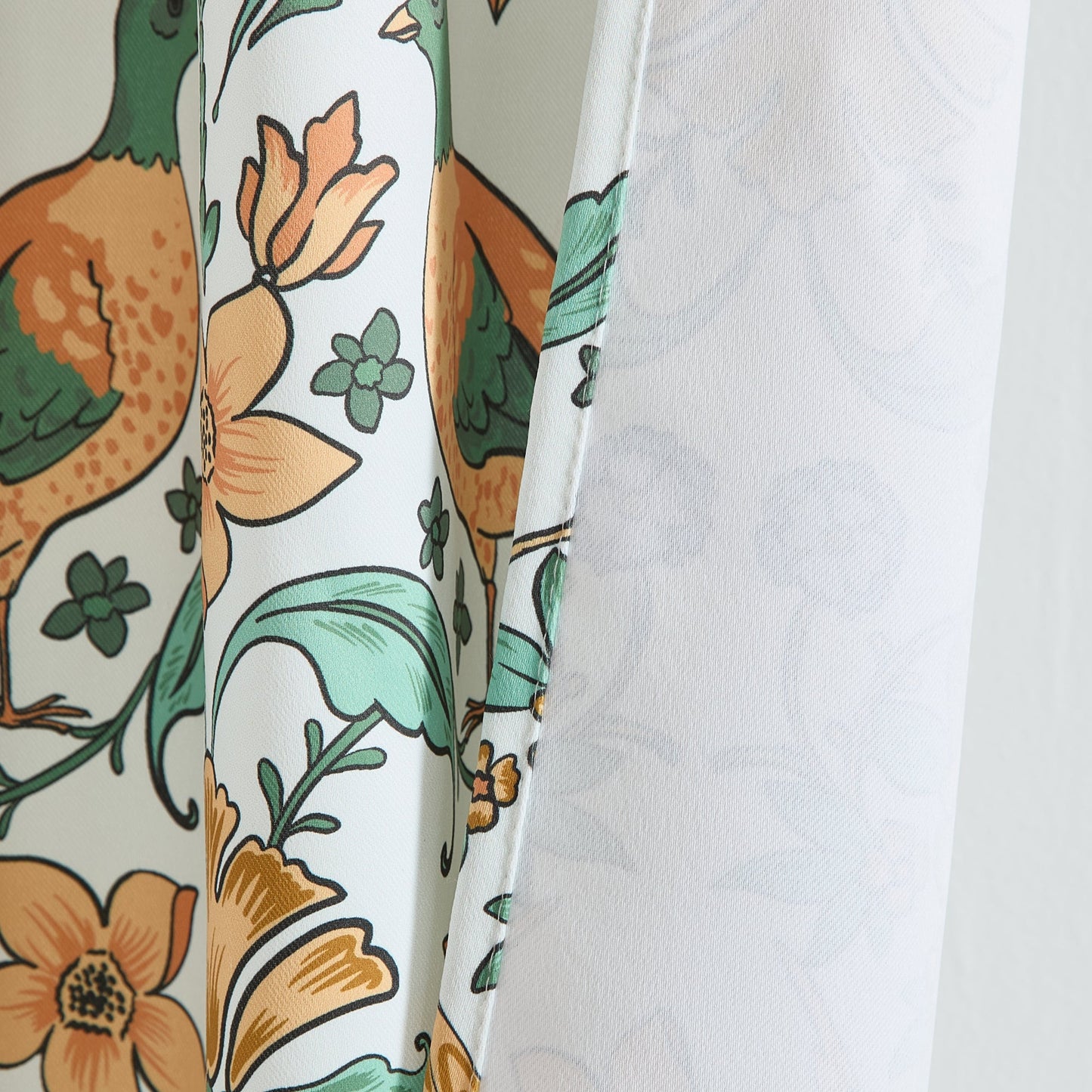 Florence Floral & Birds Room Darkening Curtains - Set of 2