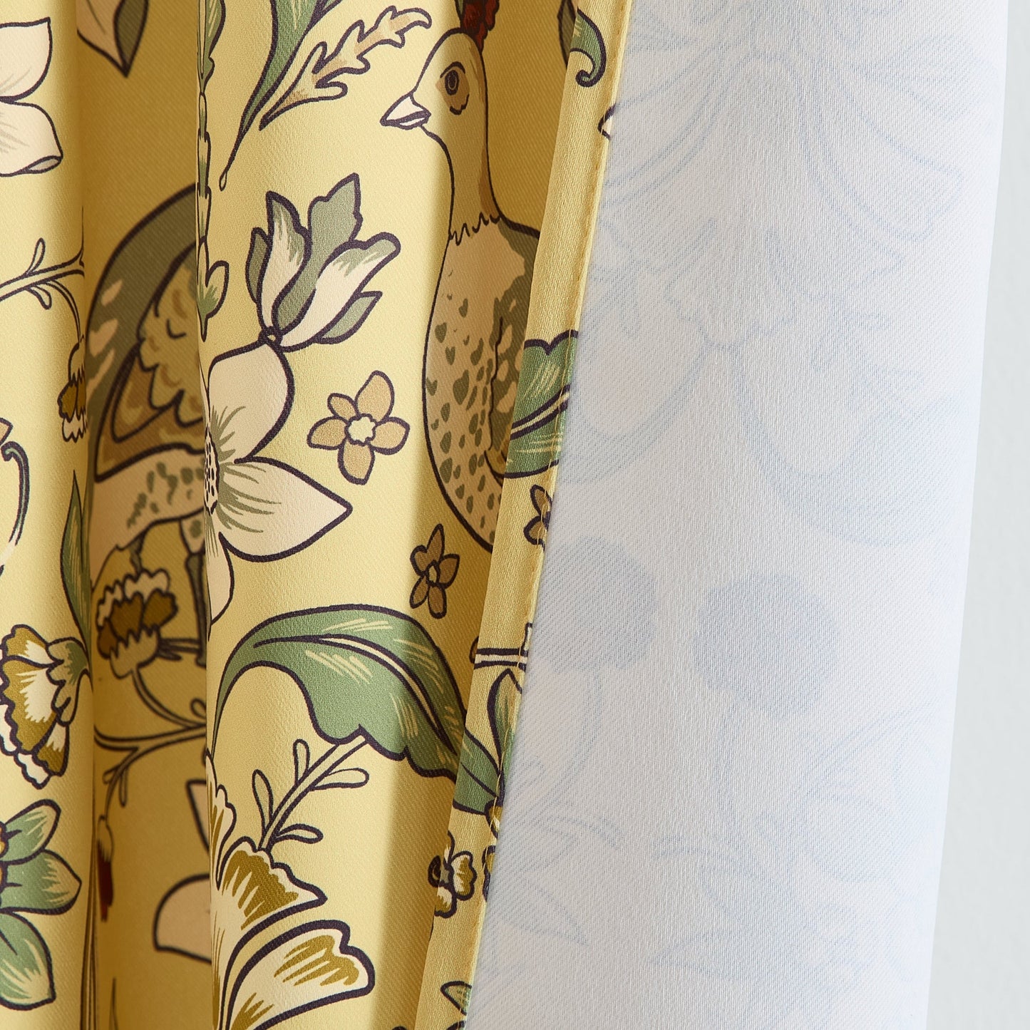 Florence Floral & Birds Room Darkening Curtains - Set of 2