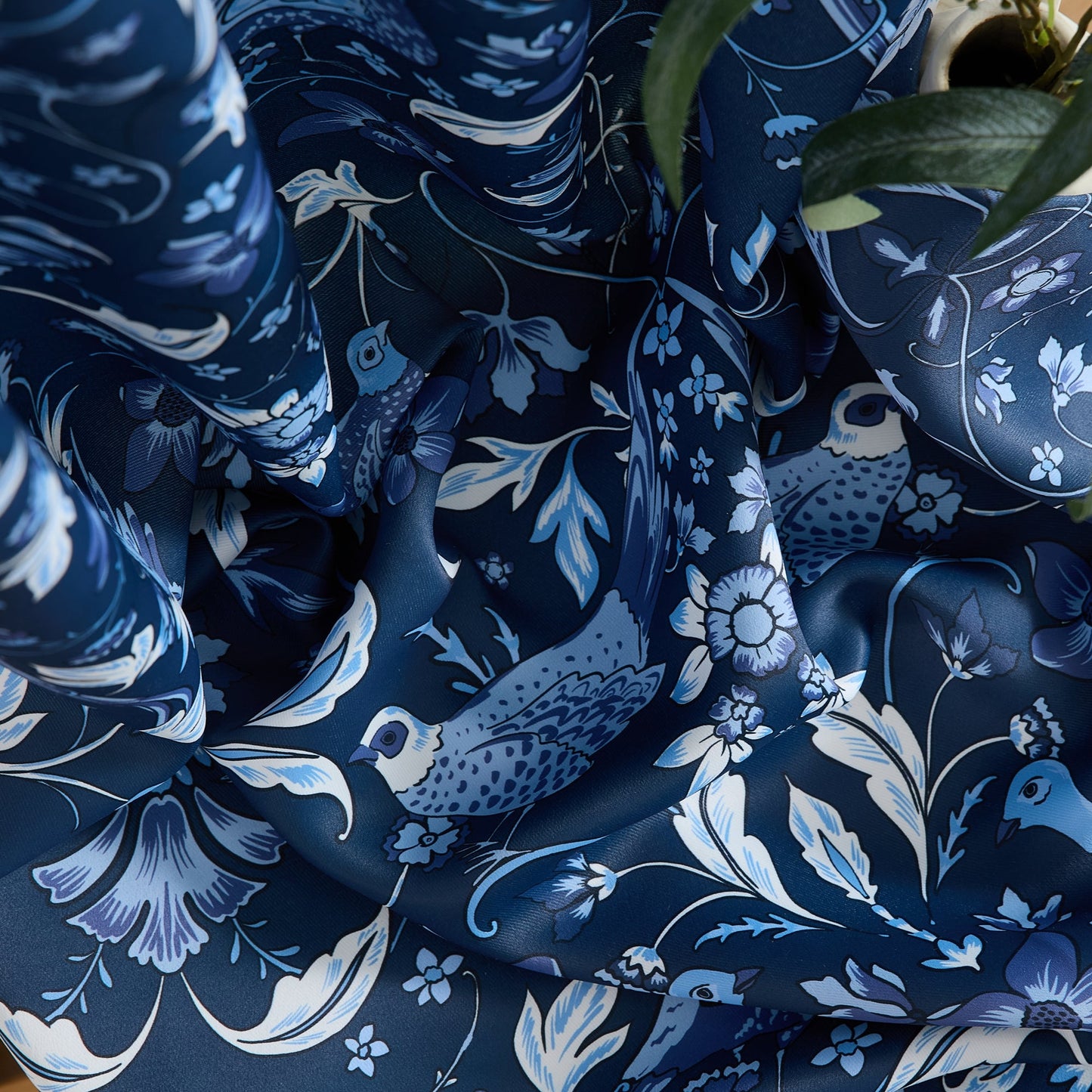 Florence Floral & Birds Room Darkening Curtains - Set of 2