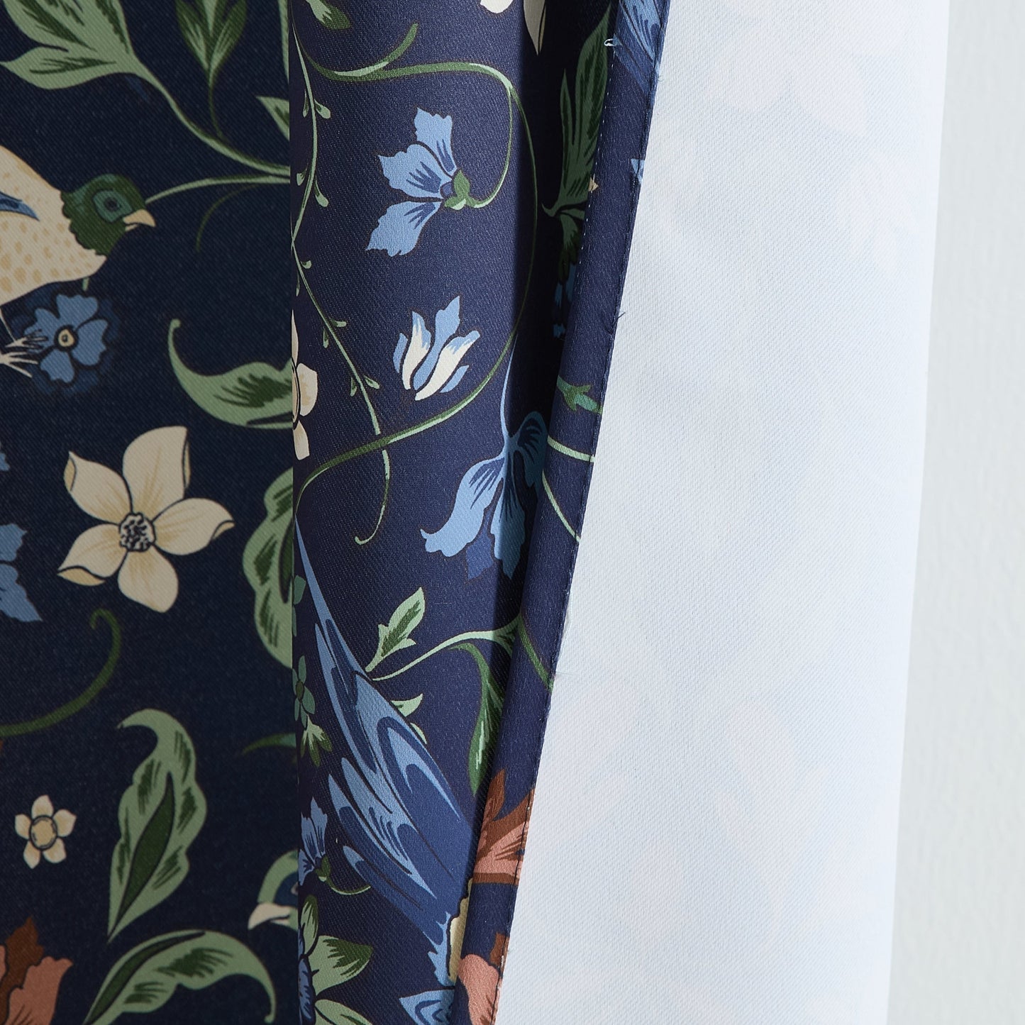 Florence Floral & Birds Room Darkening Curtains - Set of 2