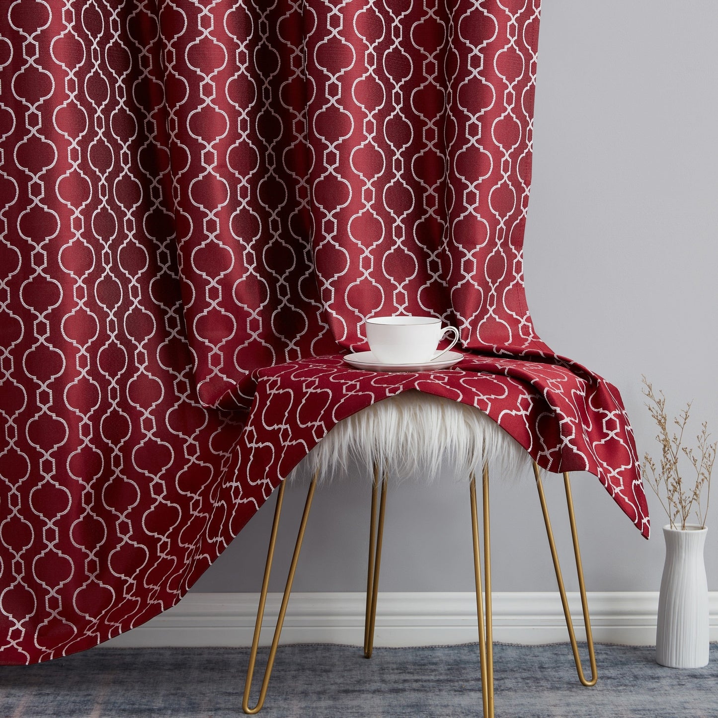 Franklin Moroccan Trellis 100% Blackout Back Tab Curtain Panels