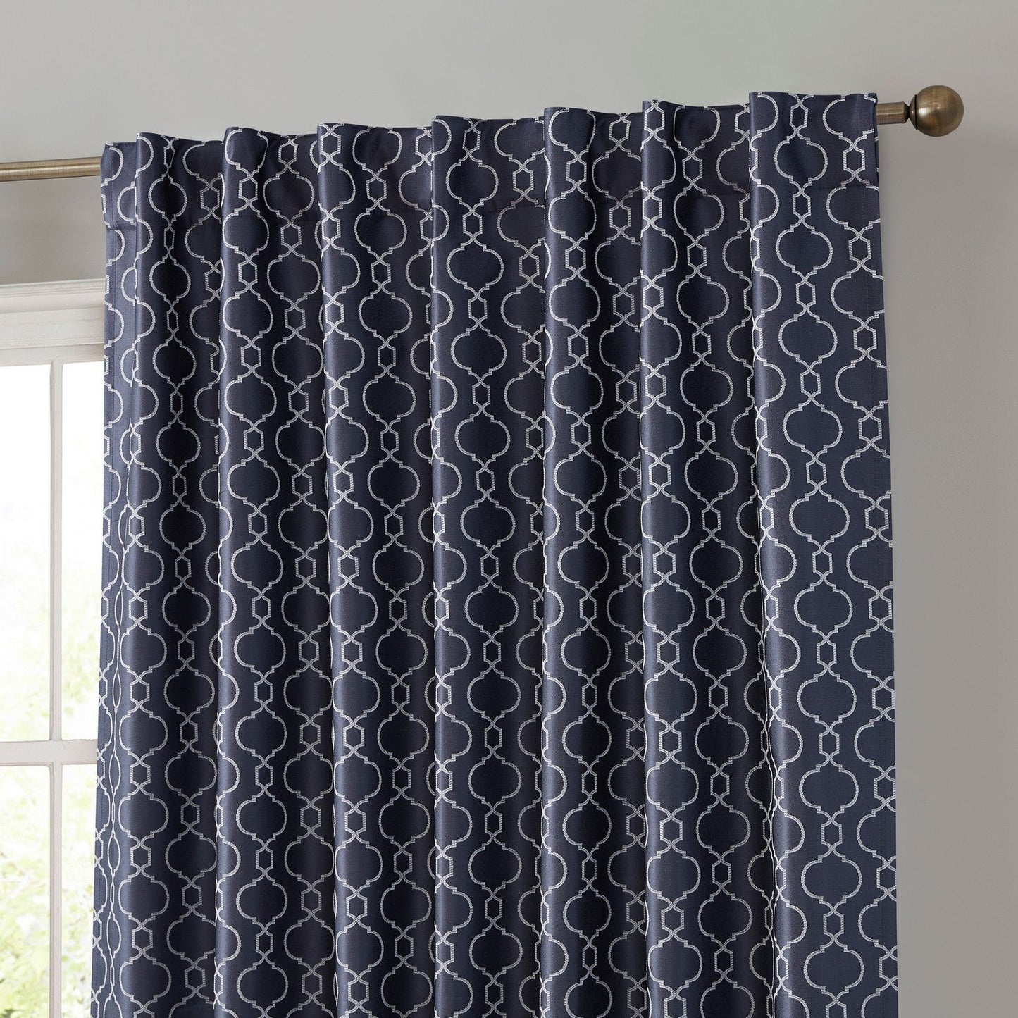 Franklin Moroccan Trellis 100% Blackout Back Tab Curtain Panels