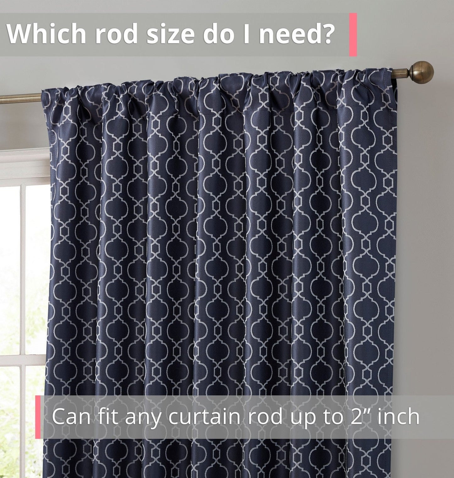Franklin Moroccan Trellis 100% Blackout Back Tab Curtain Panels