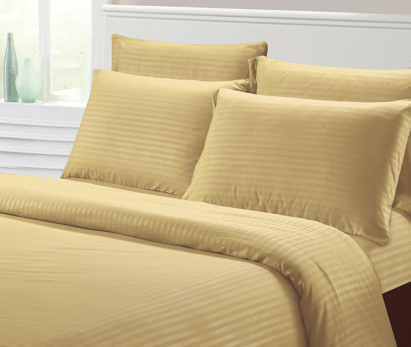 1800 Series Hotel Stripe Sheets – Super Soft Wrinkle-Free Luxury Bed Set (4–6 Piece)