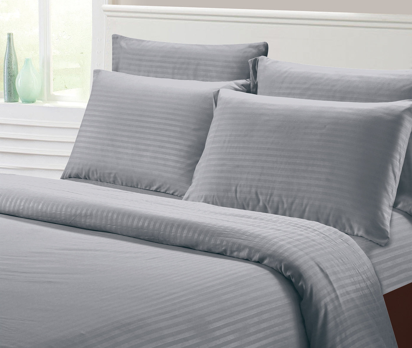 1800 Series Hotel Stripe Sheets – Super Soft Wrinkle-Free Luxury Bed Set (4–6 Piece)