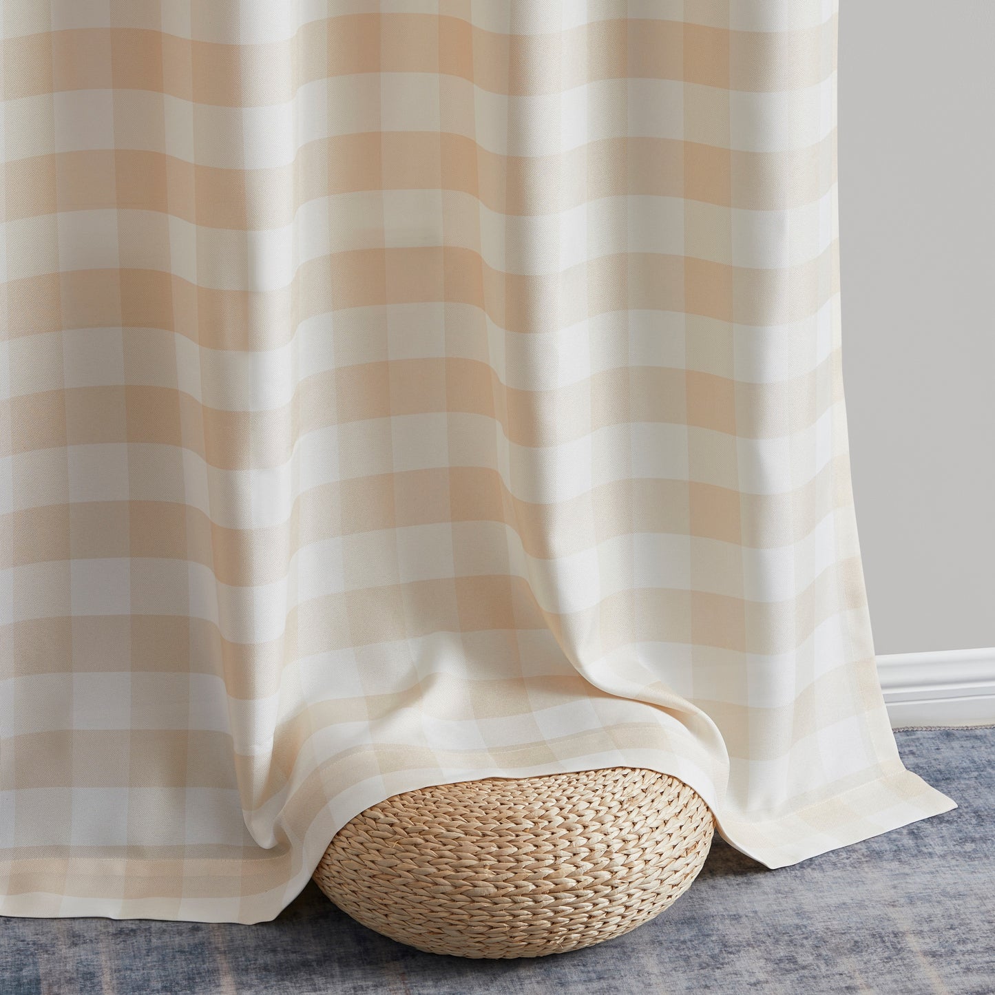 Hilltop Buffalo Check Textured Grommet Room Darkening Curtain Panels