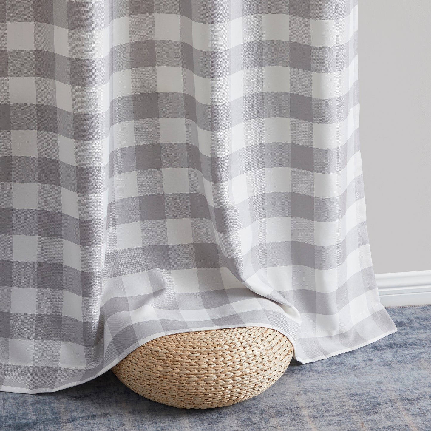 Hilltop Buffalo Check Textured Grommet Room Darkening Curtain Panels