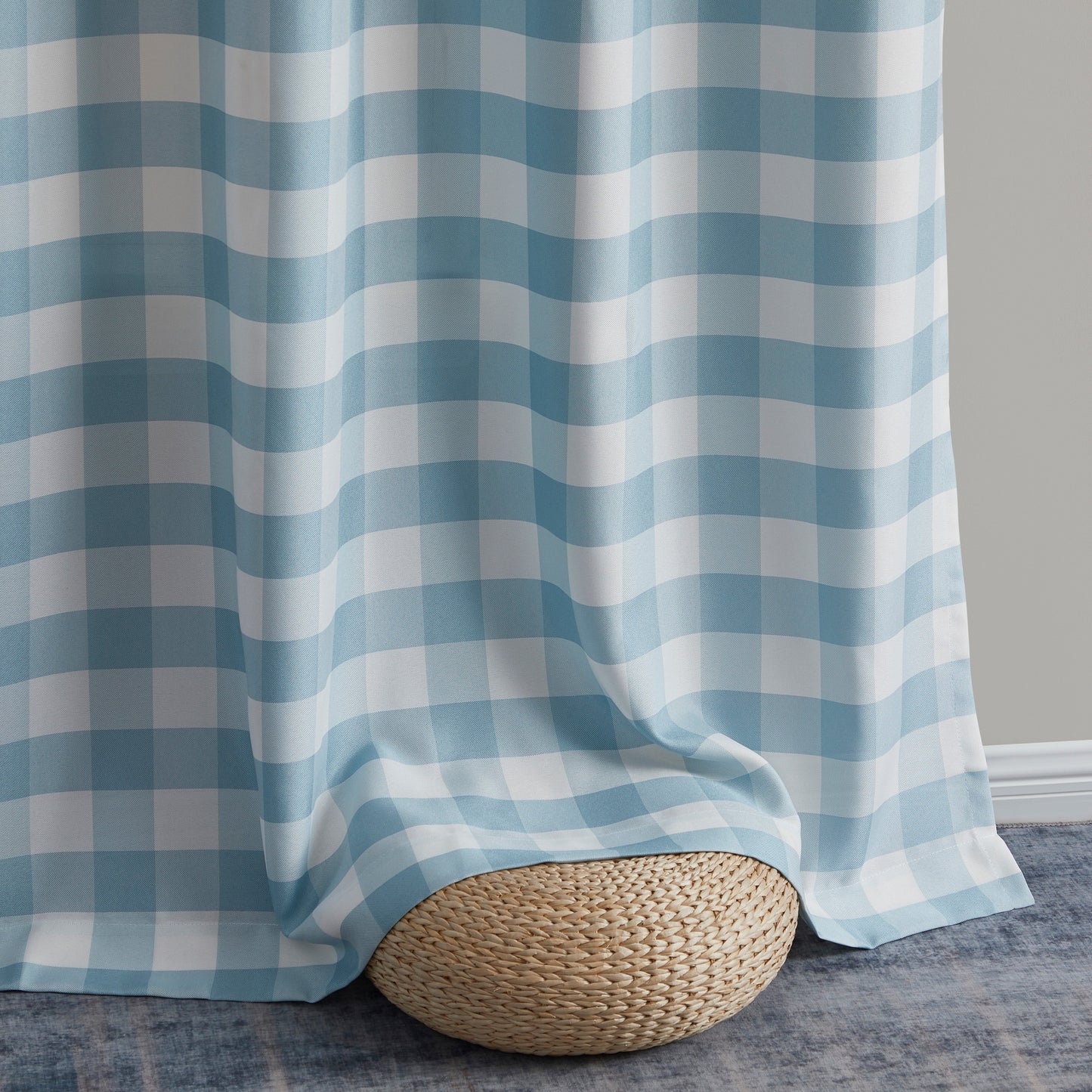 Hilltop Buffalo Check Textured Grommet Room Darkening Curtain Panels