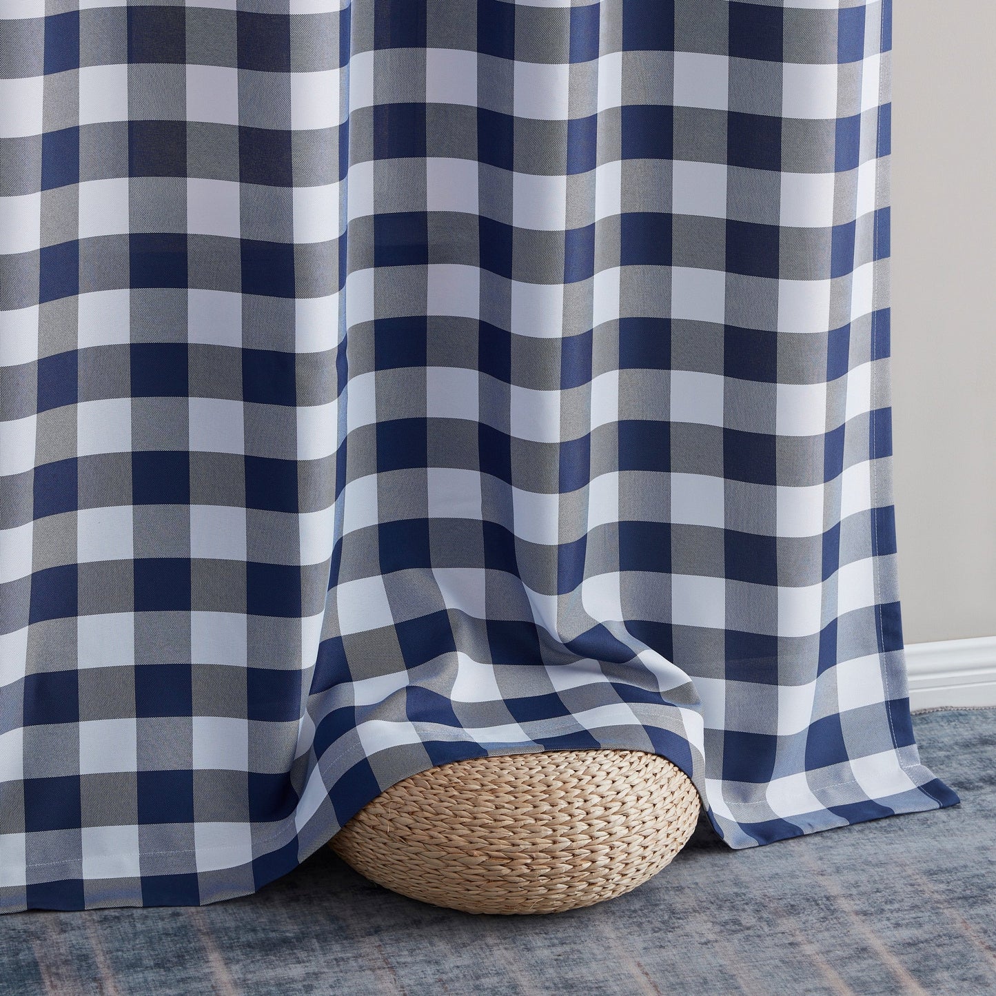 Hilltop Buffalo Check Textured Grommet Room Darkening Curtain Panels