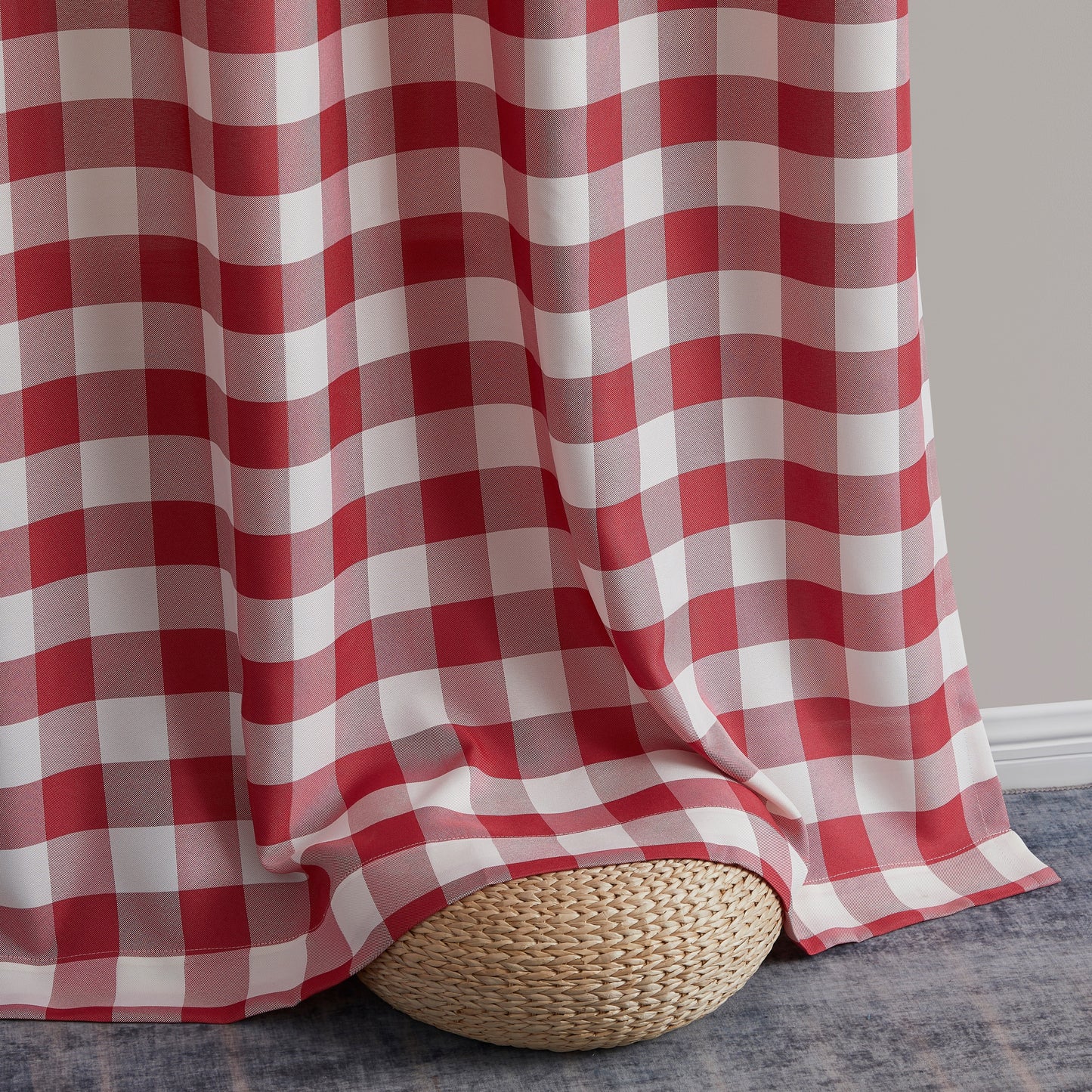 Hilltop Buffalo Check Textured Grommet Room Darkening Curtain Panels