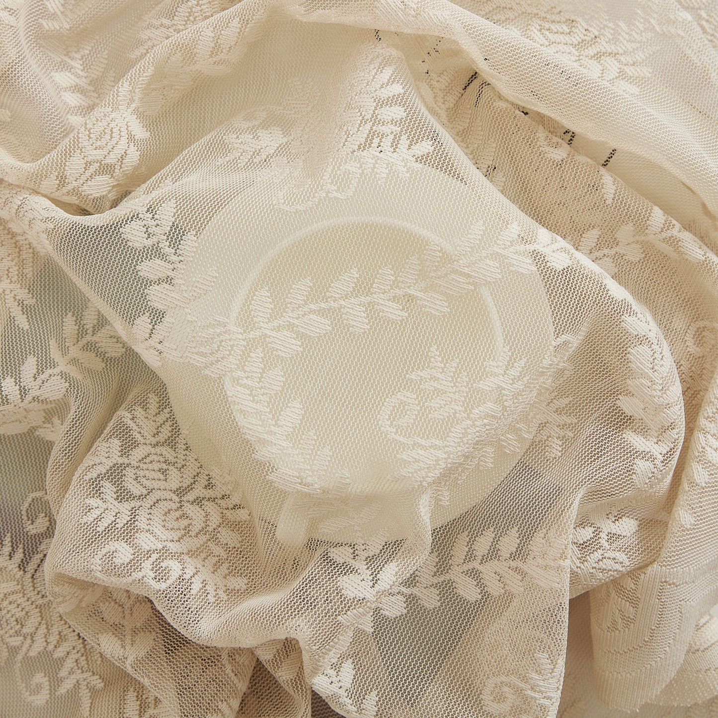 Isabella Floral Sheer Rod Pocket Lace Tiers