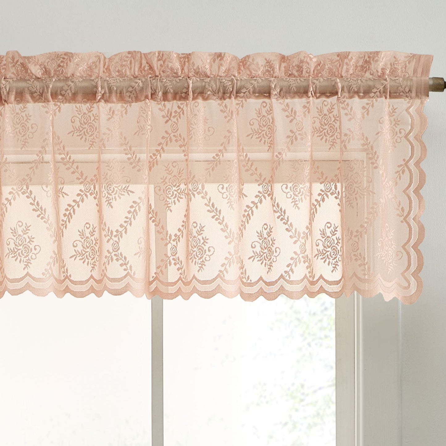 Isabella Floral Sheer Rod Pocket Valance