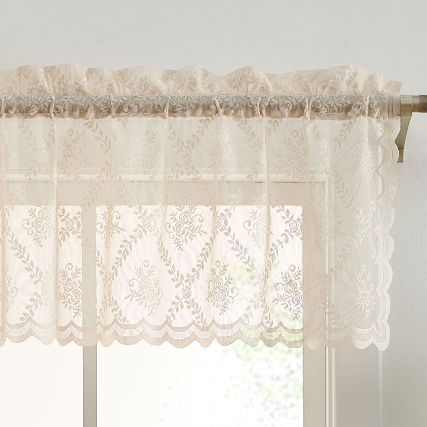 Isabella Floral Sheer Rod Pocket Valance