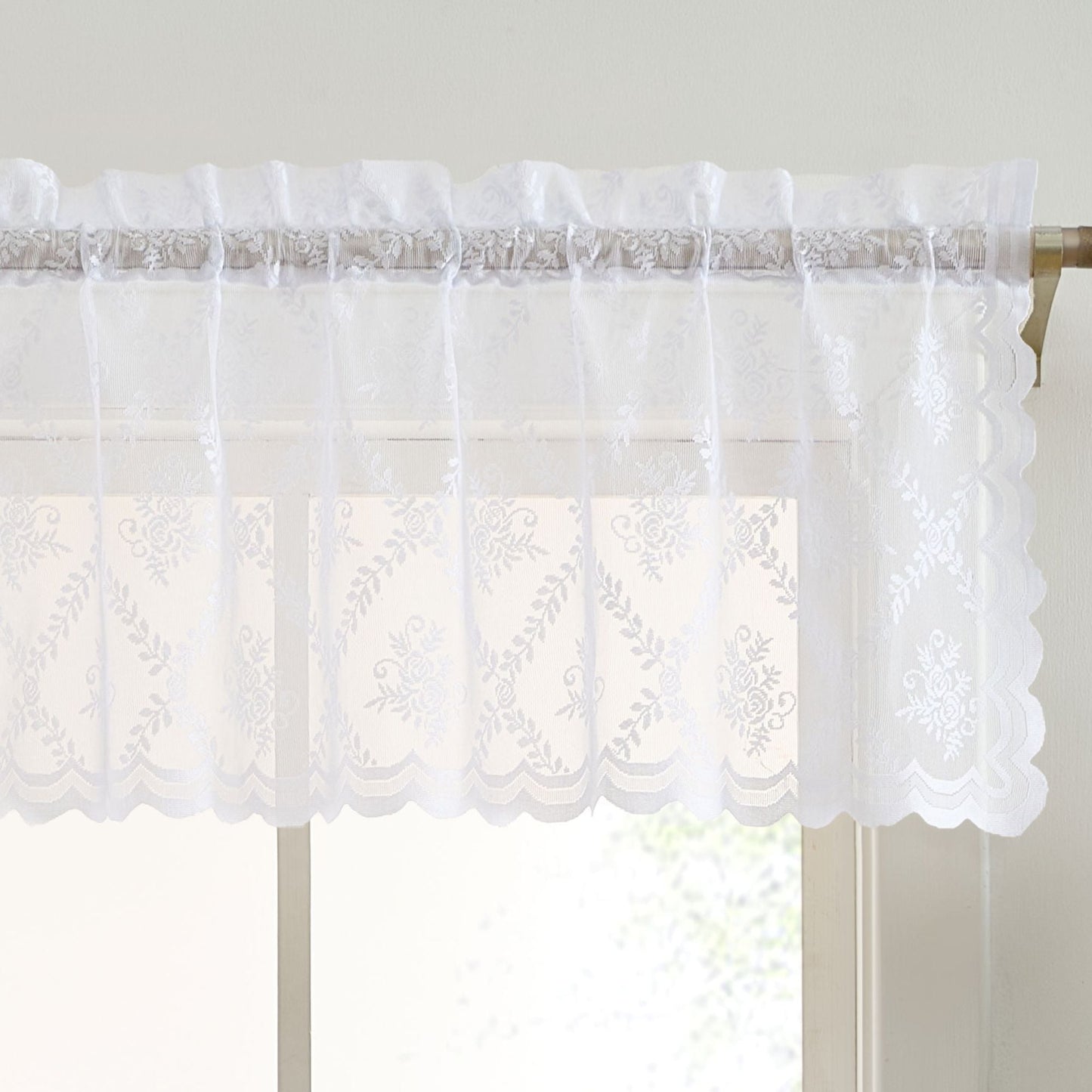 Isabella Floral Sheer Rod Pocket Valance