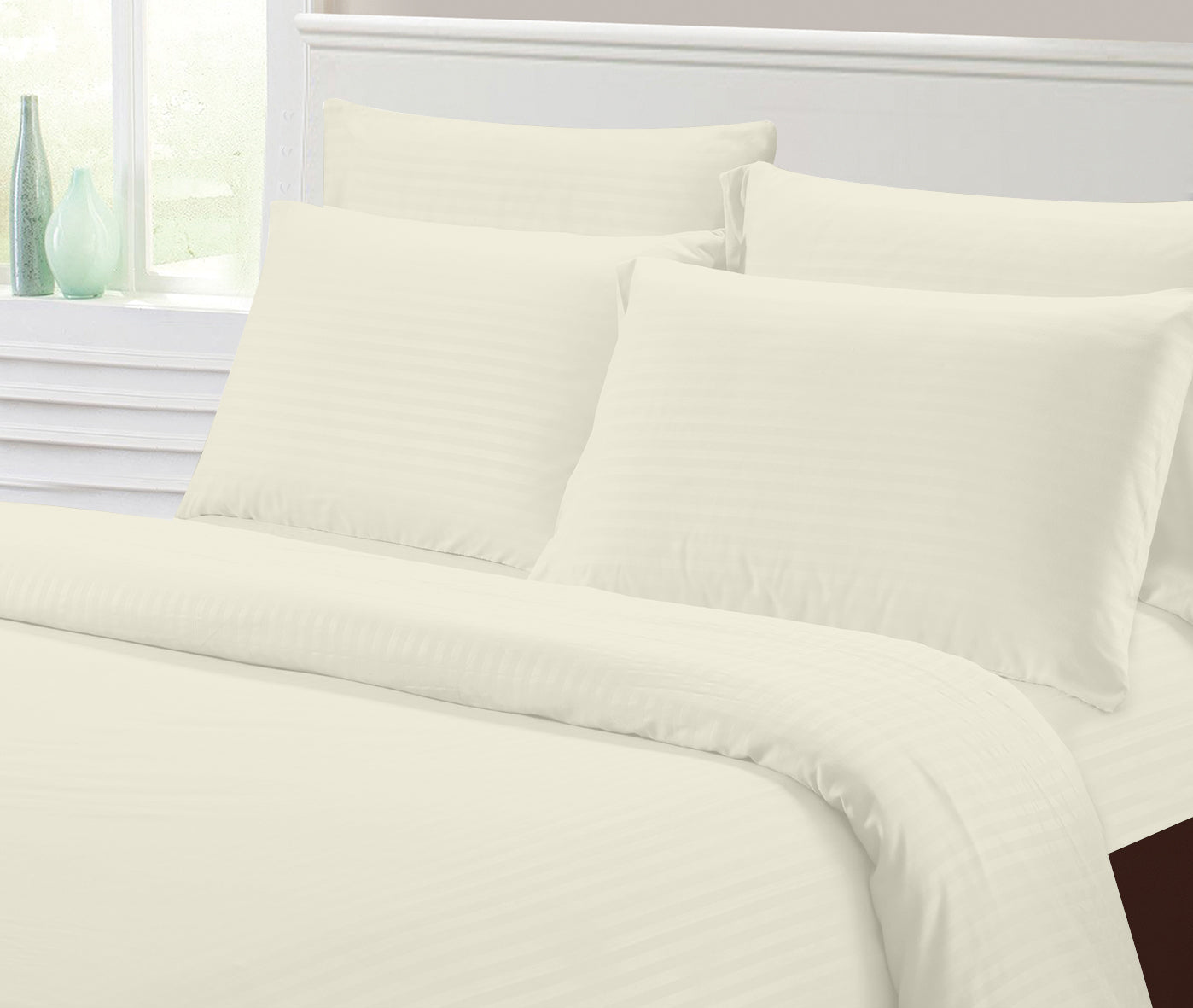 1800 Series Hotel Stripe Sheets – Super Soft Wrinkle-Free Luxury Bed Set (4–6 Piece)