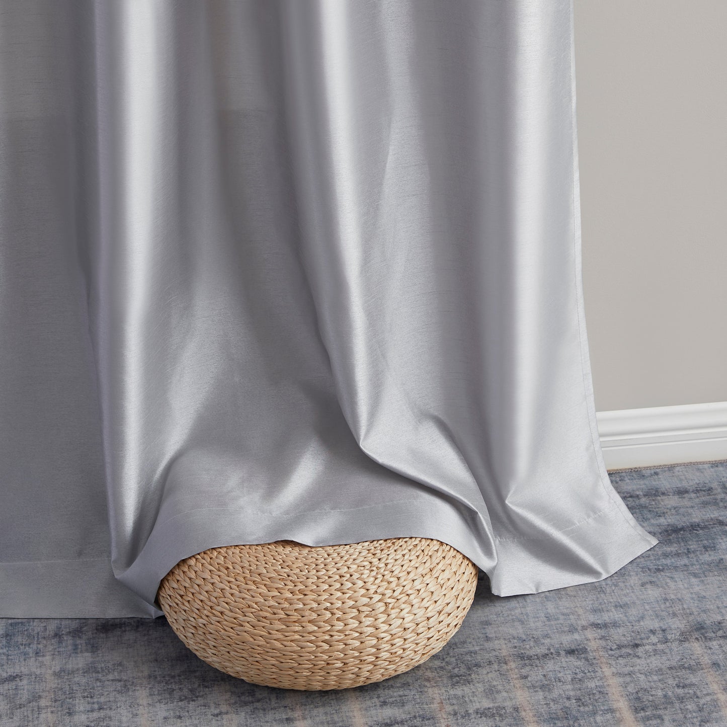 Jefferson Faux Silk Grommet Curtain Panels