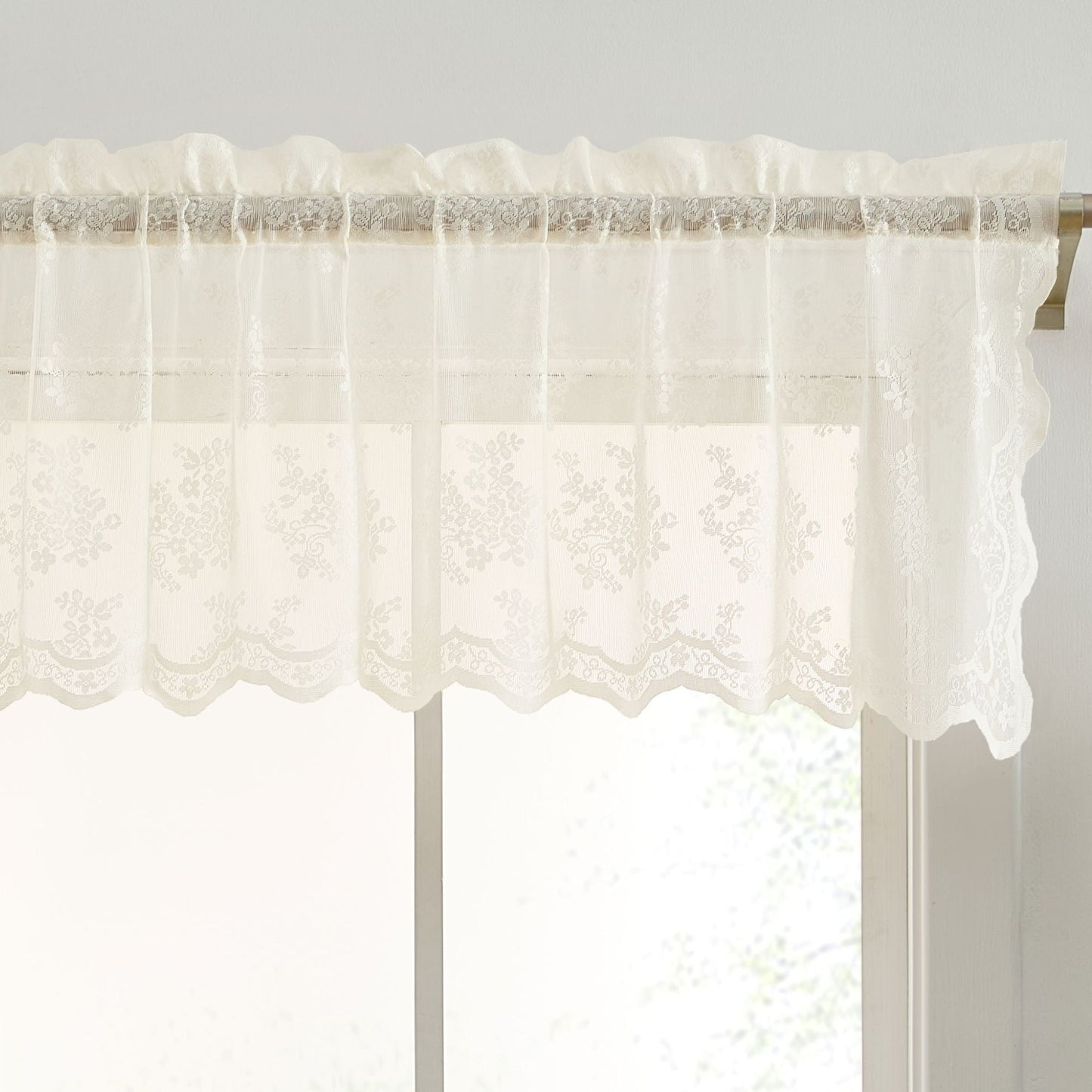 Jolene Floral Sheer Rod Pocket Valance