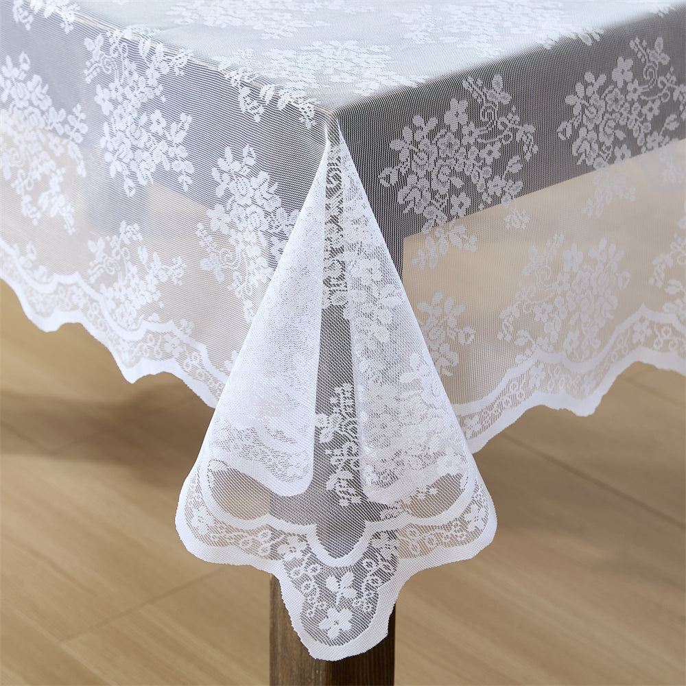 Jolene Floral Lace Fabric Round Tablecloth