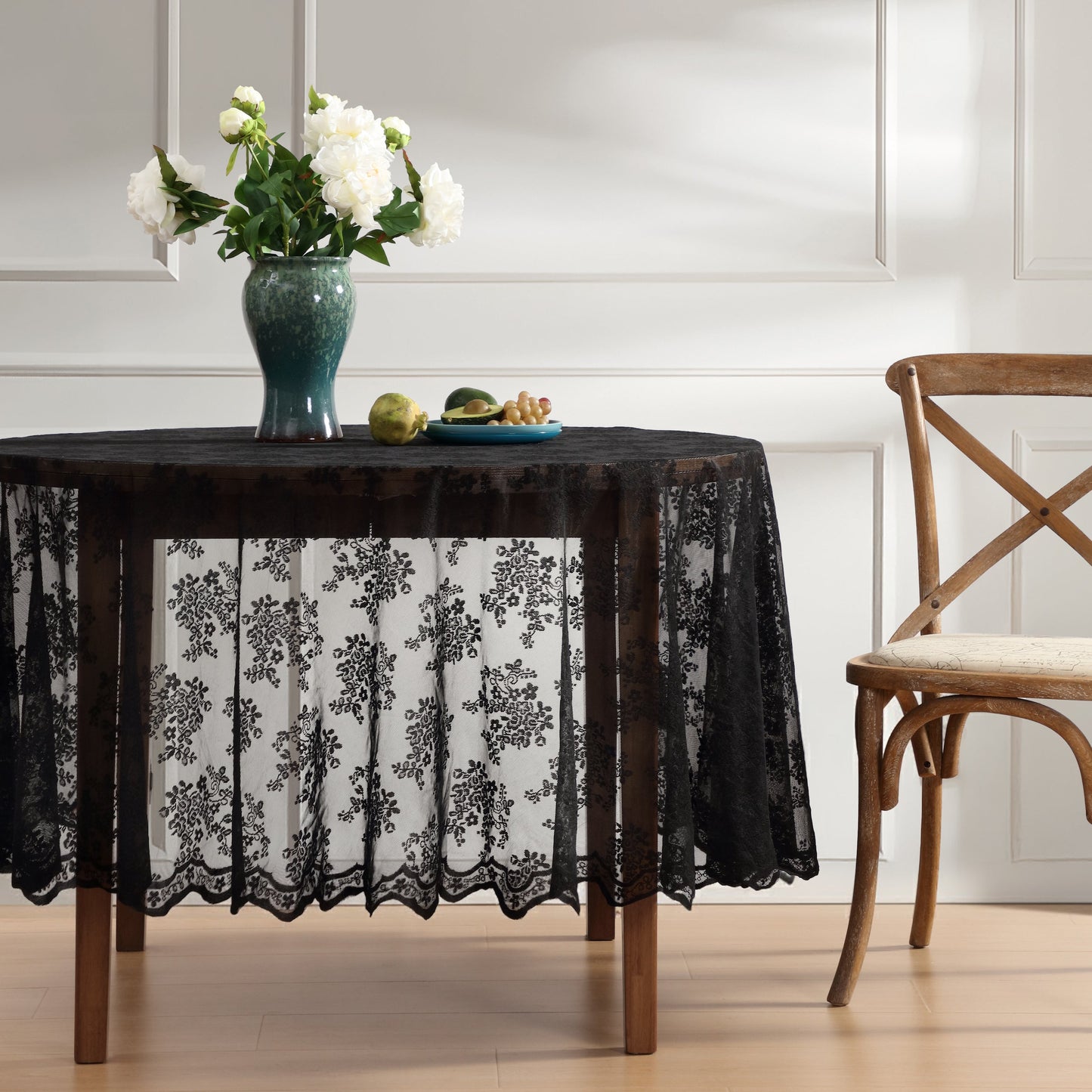 Jolene Floral Lace Fabric Round Tablecloth