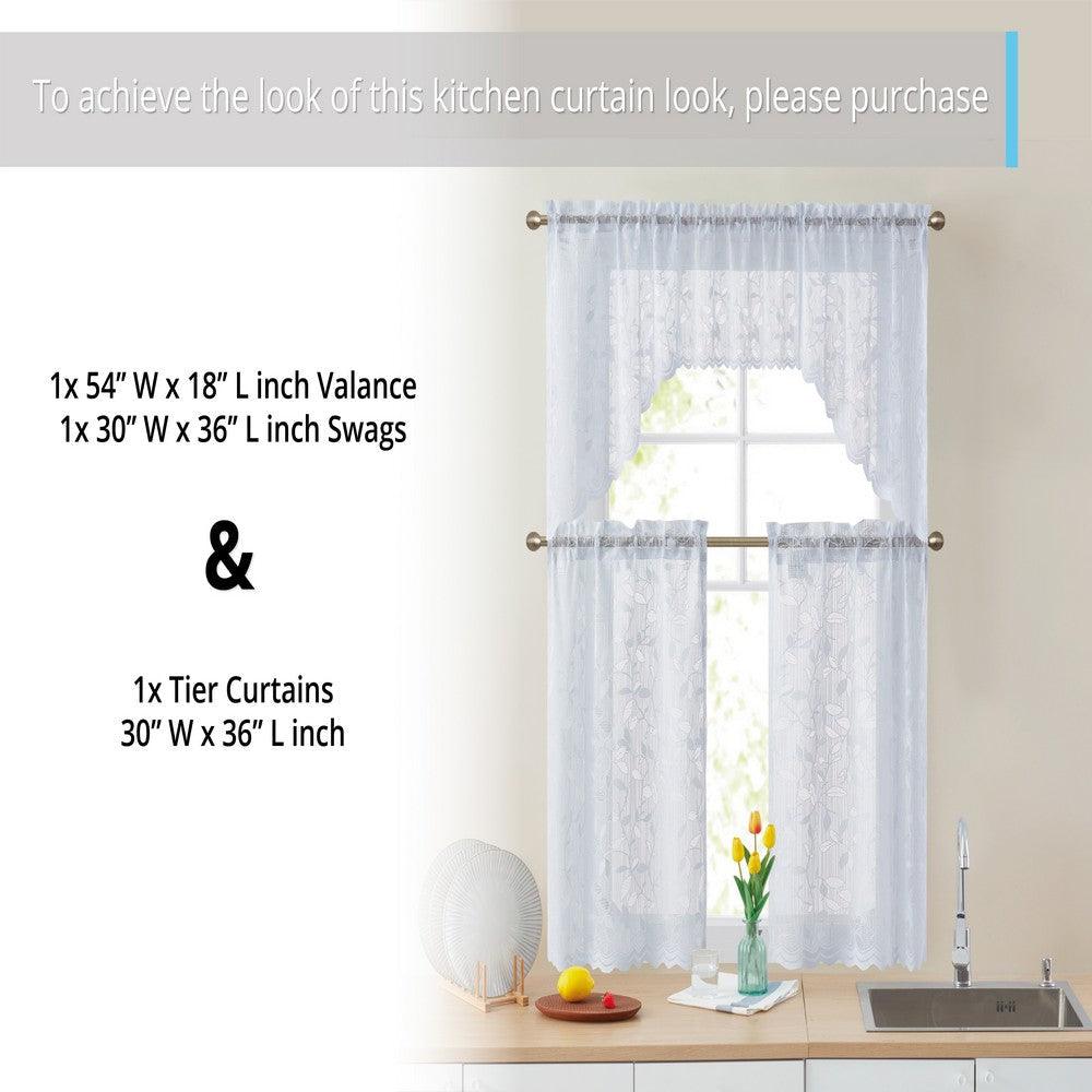 Joyce Semi Sheer Kitchen Curtain Cafe Tiers