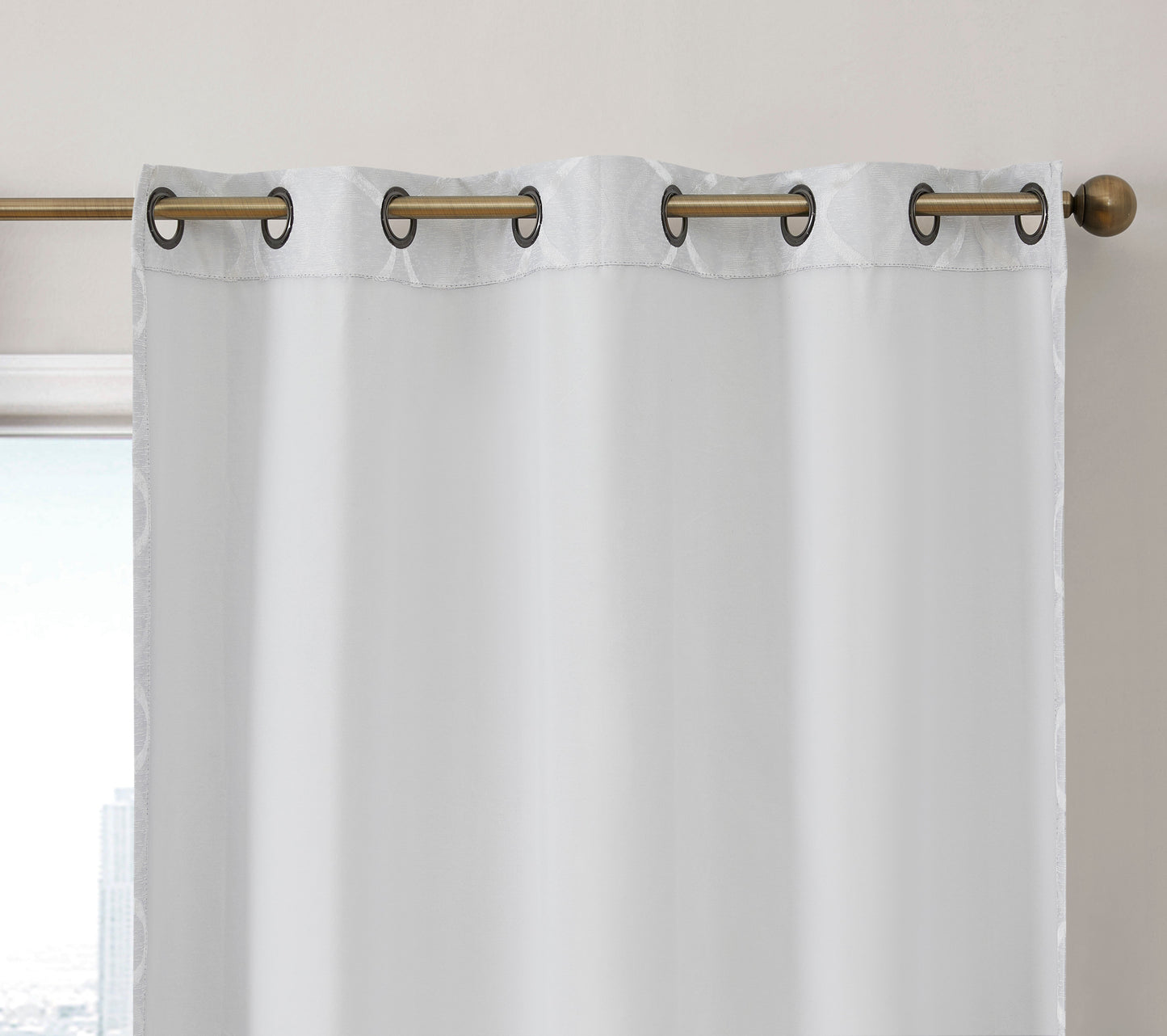 Versailles Lattice Flocked 100% Blackout Grommet Curtain Panels