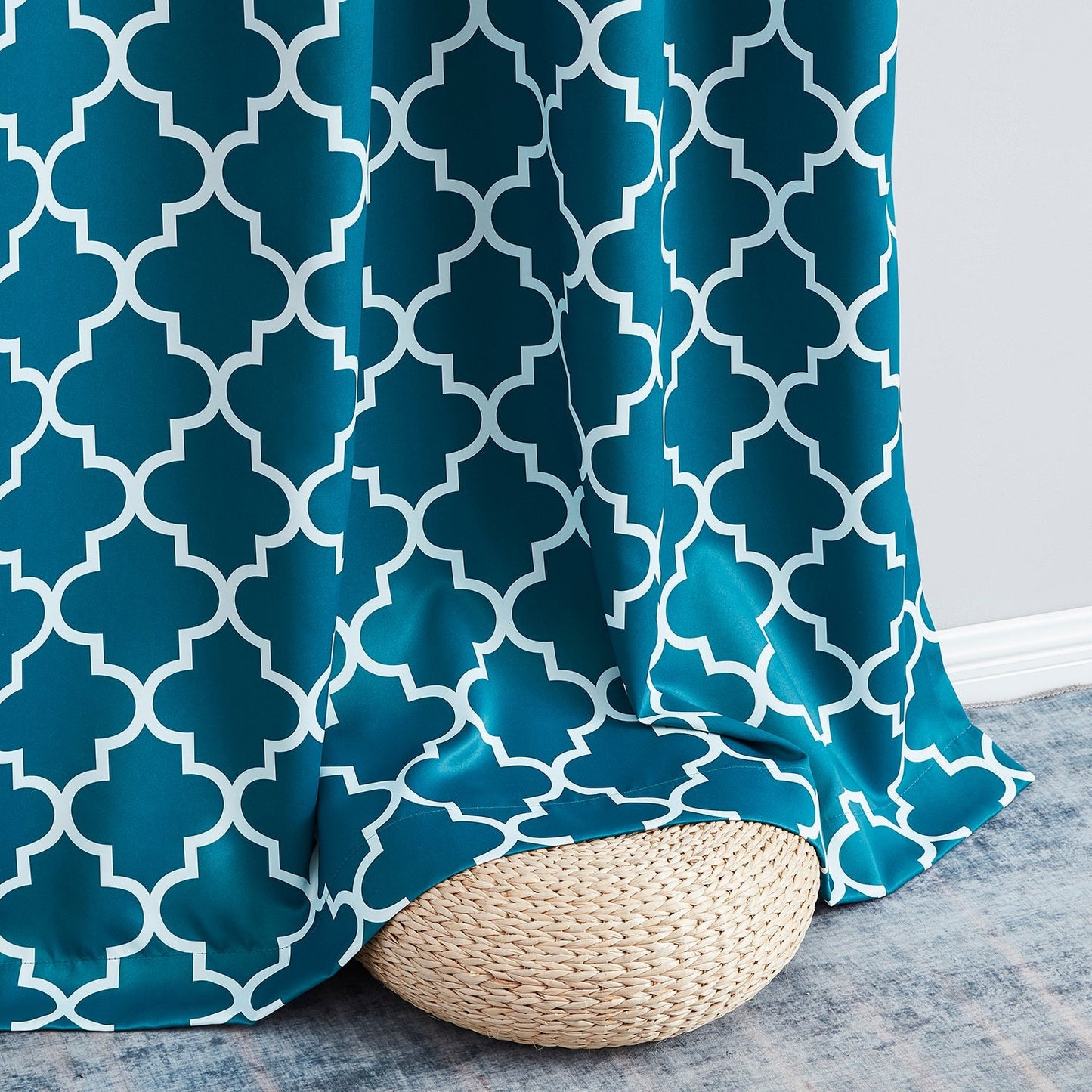 Lattice Print Room Darkening Grommet Curtain Panels