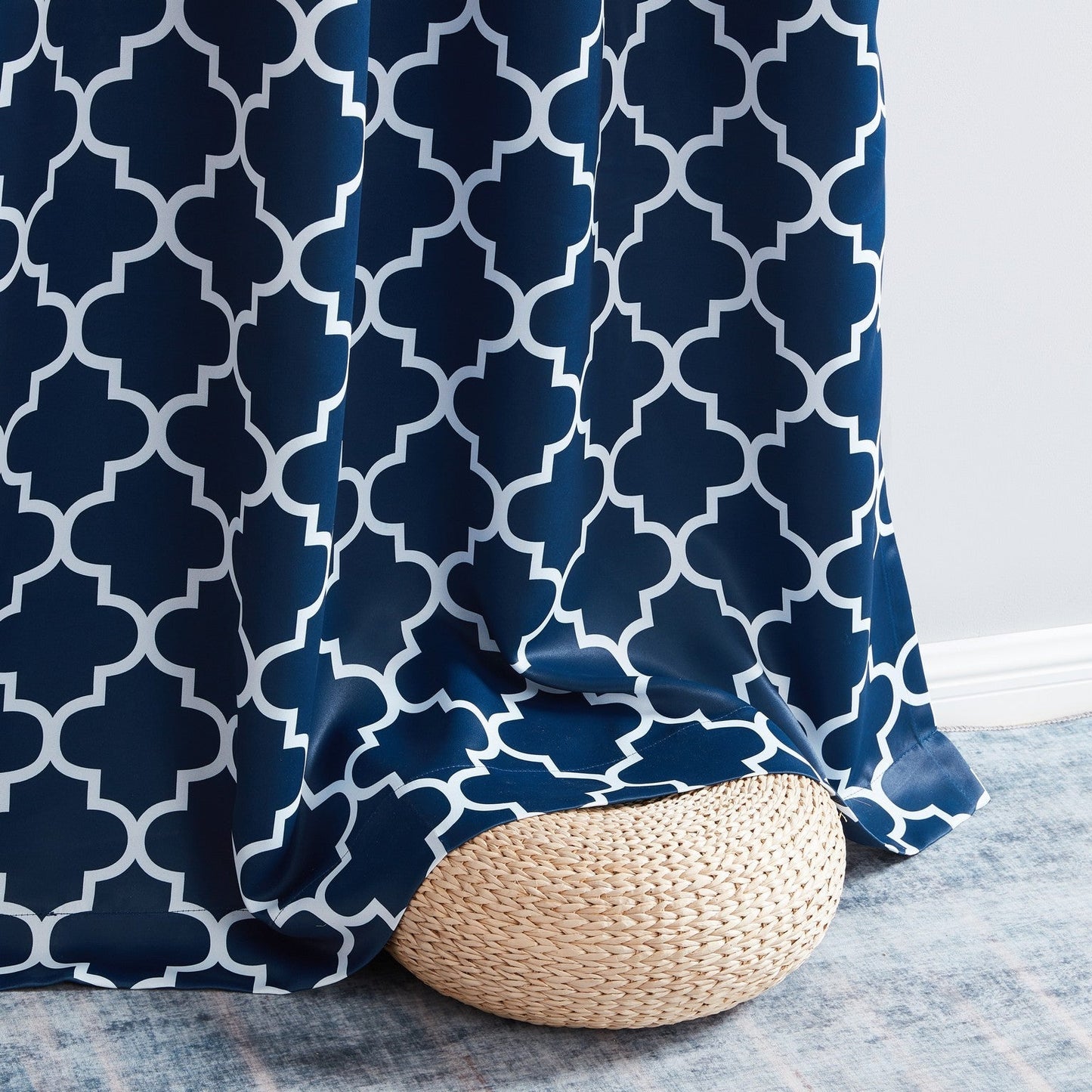 Lattice Print Room Darkening Grommet Curtain Panels
