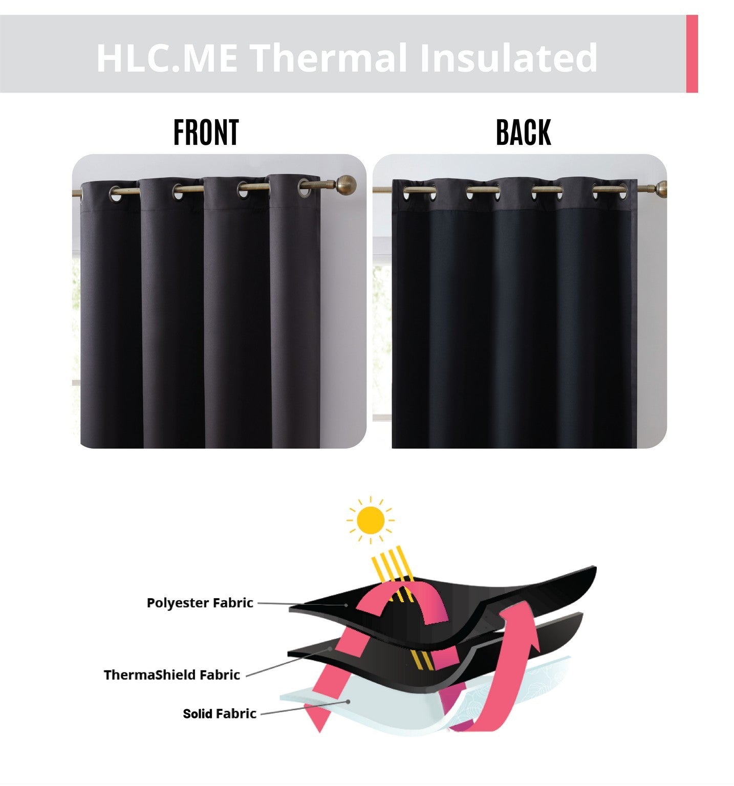 Laurance 100% Blackout Grommet Curtain Panels