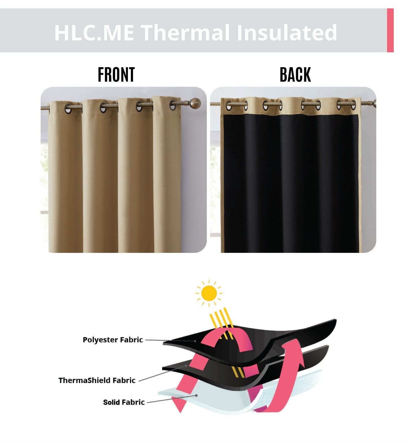 Laurance 100% Blackout Grommet Curtain Panels