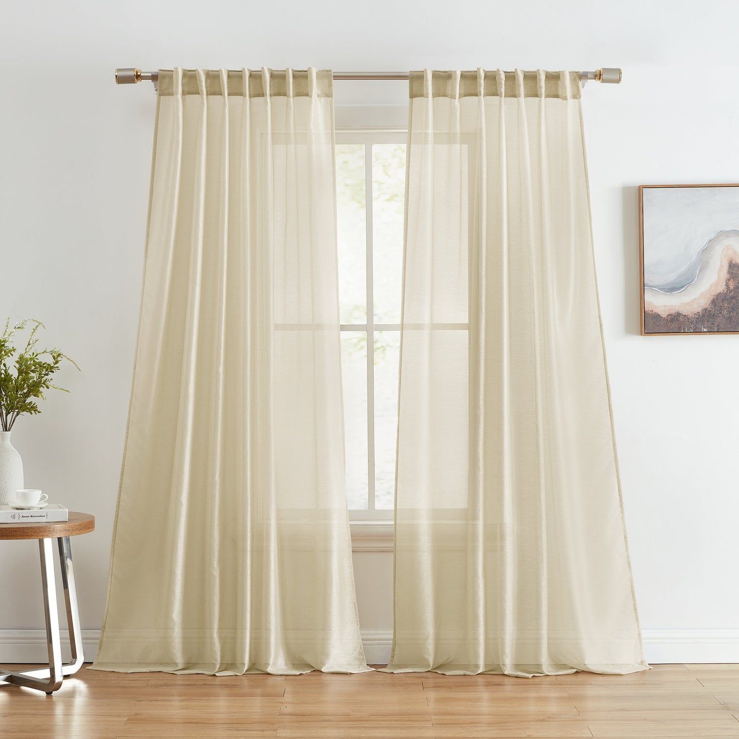Lauren Semi Sheer Back Tab Rod Pocket Panels