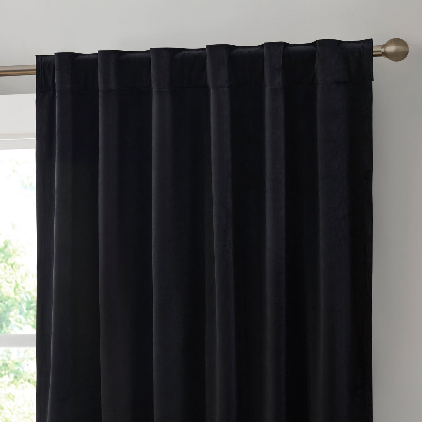 Lopez Velvet Back Tab Rod Pocket Room Darkening Curtain Panels