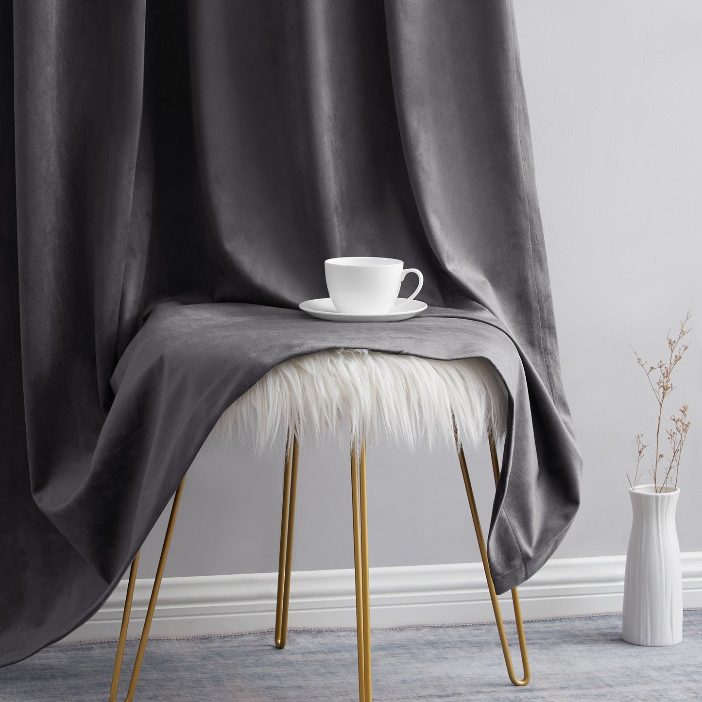 Sawyer Velvet Grommet Room Darkening Curtain Panels