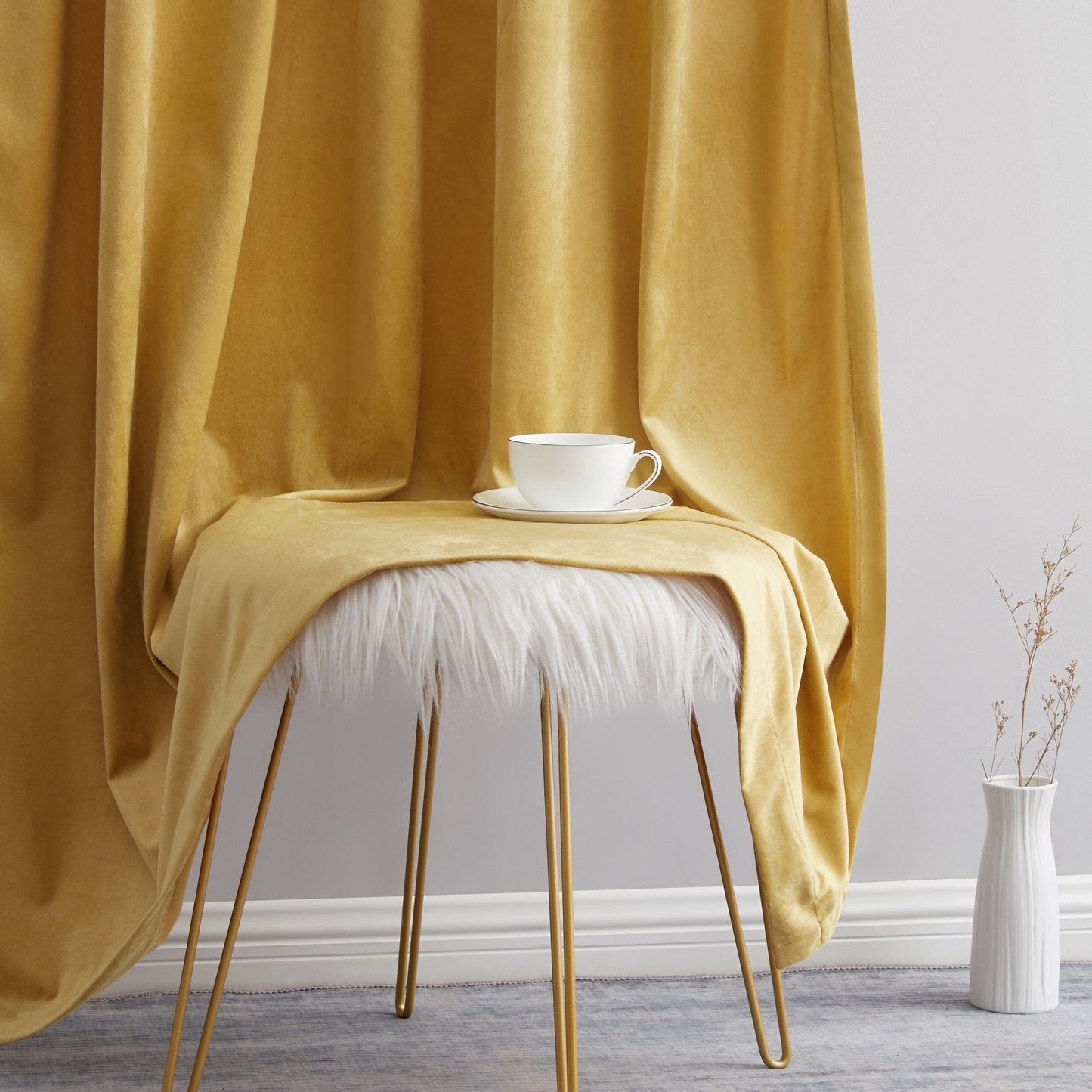 Sawyer Velvet Grommet Room Darkening Curtain Panels