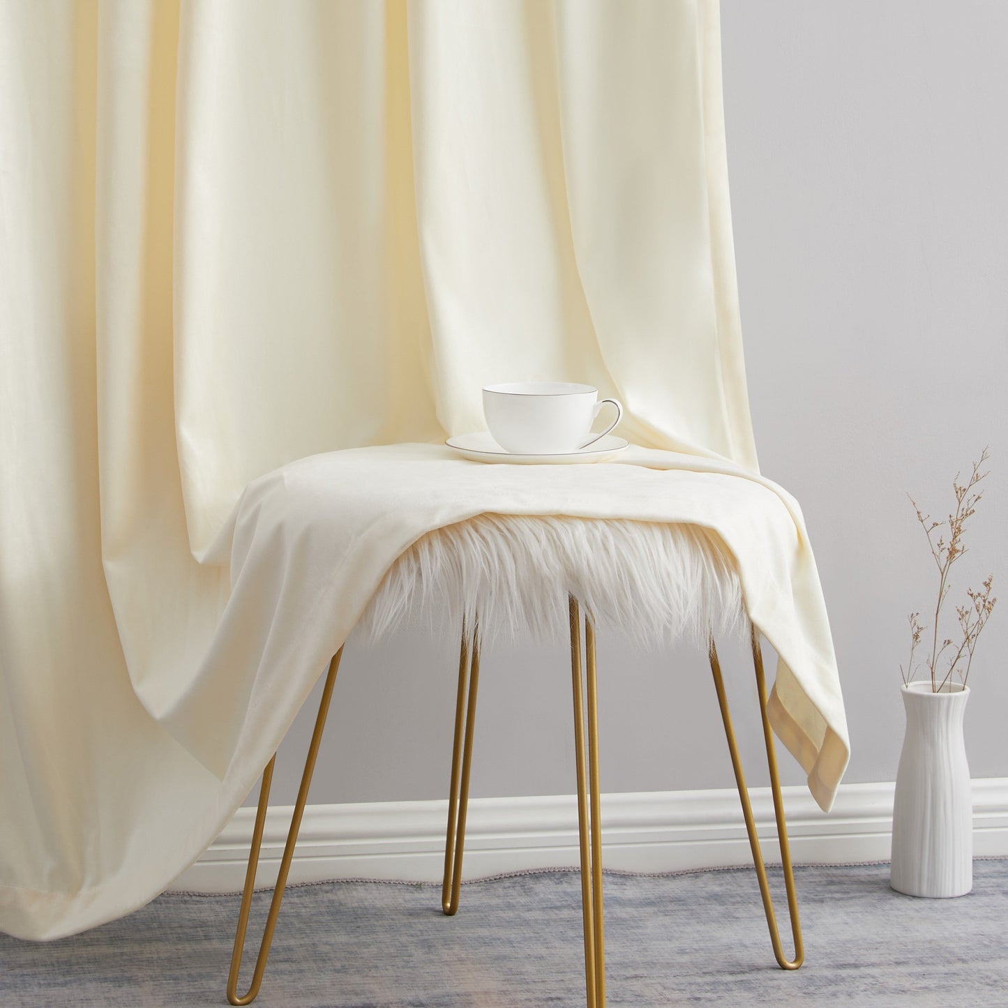 Lopez Velvet Back Tab Rod Pocket Room Darkening Curtain Panels