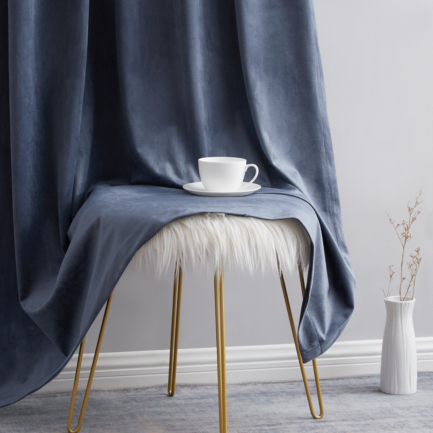 Lopez Velvet Back Tab Rod Pocket Room Darkening Curtain Panels