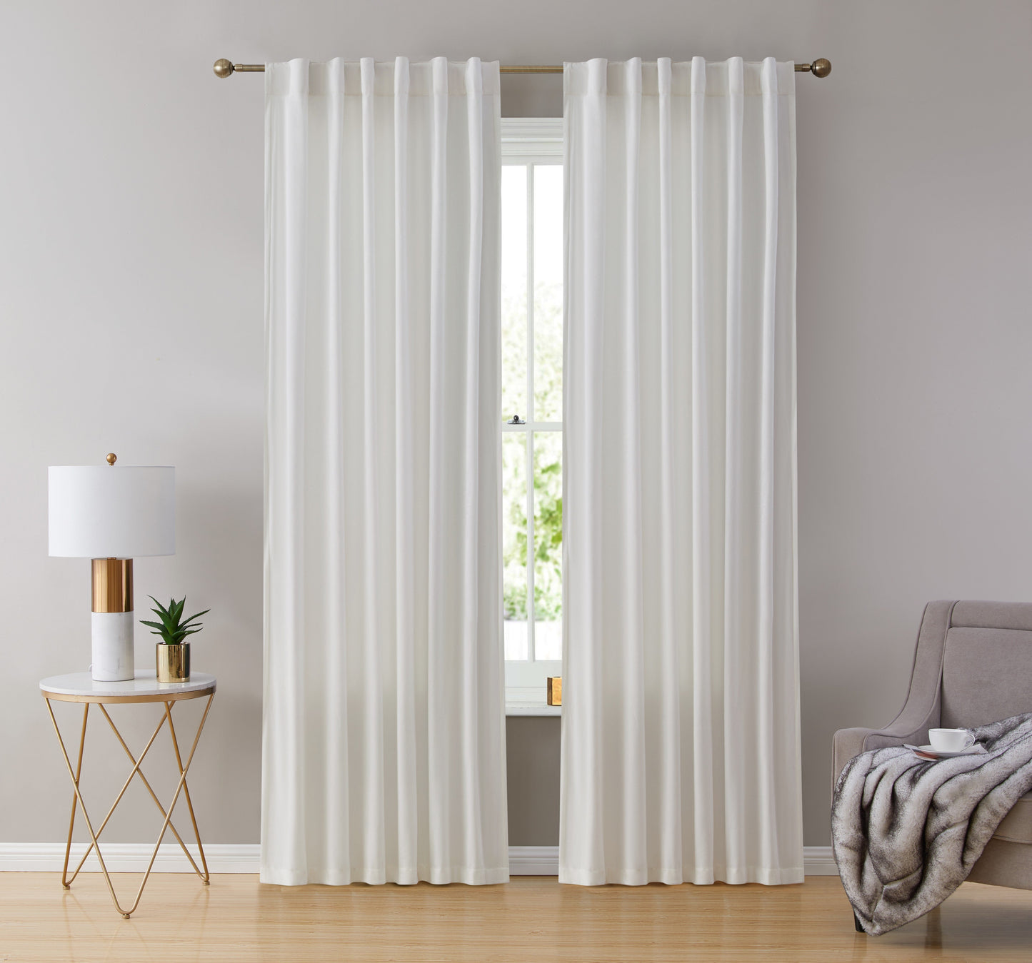 Lopez Velvet Back Tab Rod Pocket Room Darkening Curtain Panels