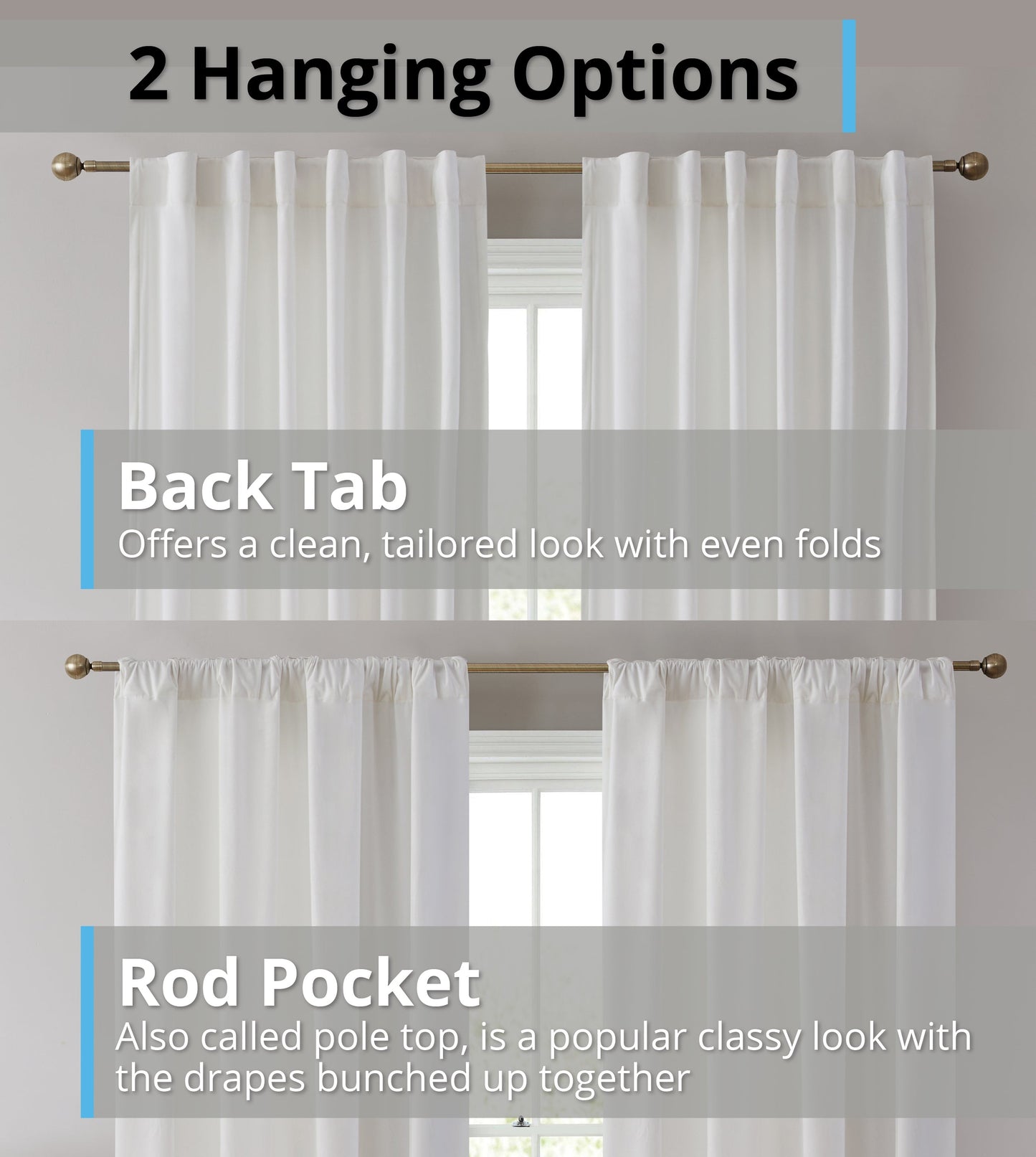 Lopez Velvet Back Tab Rod Pocket Room Darkening Curtain Panels