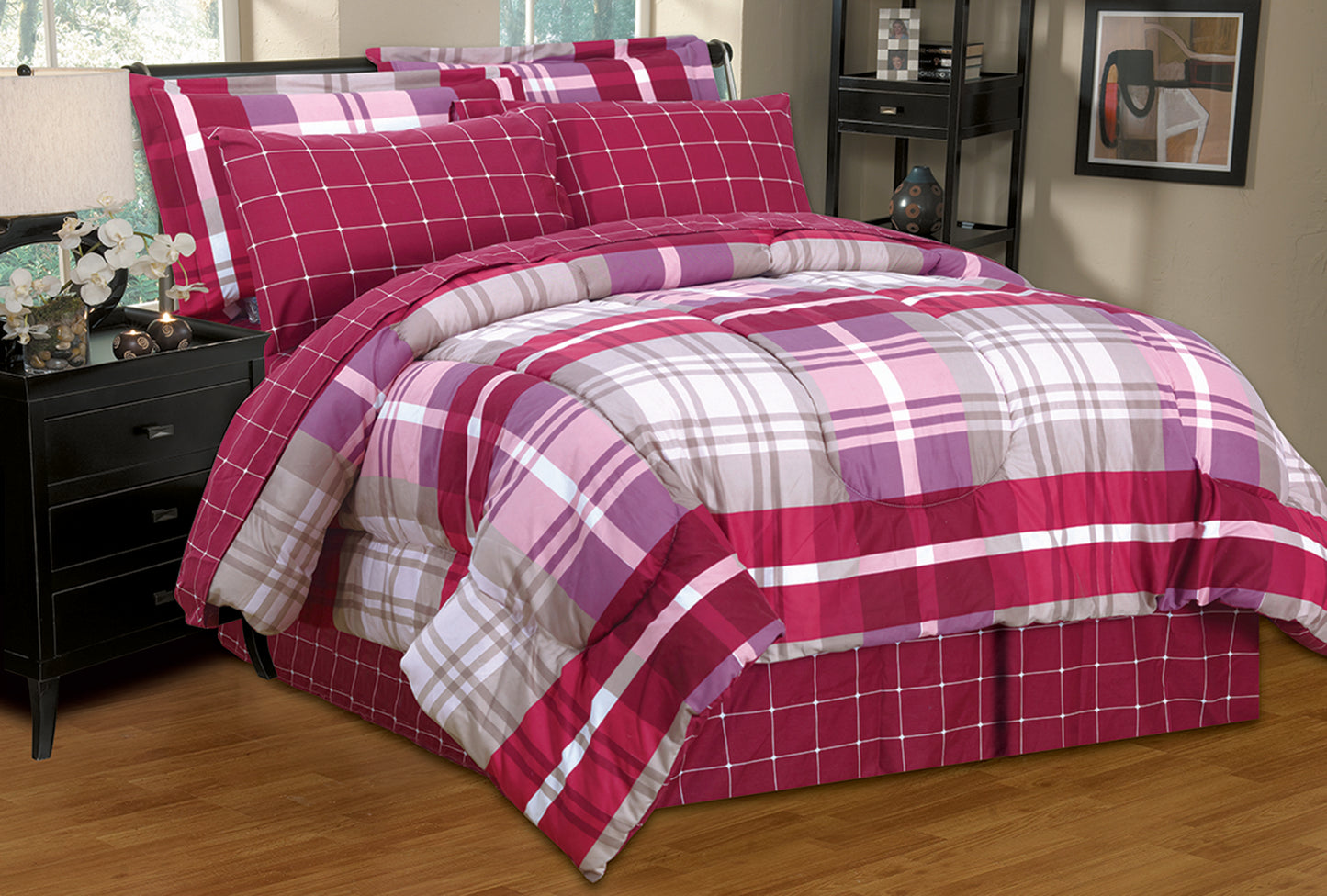 Juego de Edredón de 8 Piezas "Bed in a Bag" – Juego de Cama de Lujo con Sábanas (Varios Estilos)