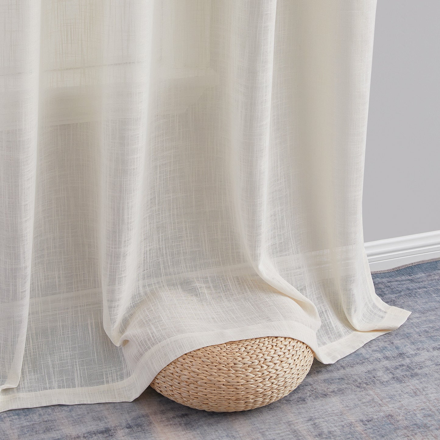 Madison Faux Linen Sheer Grommet Curtain Panels