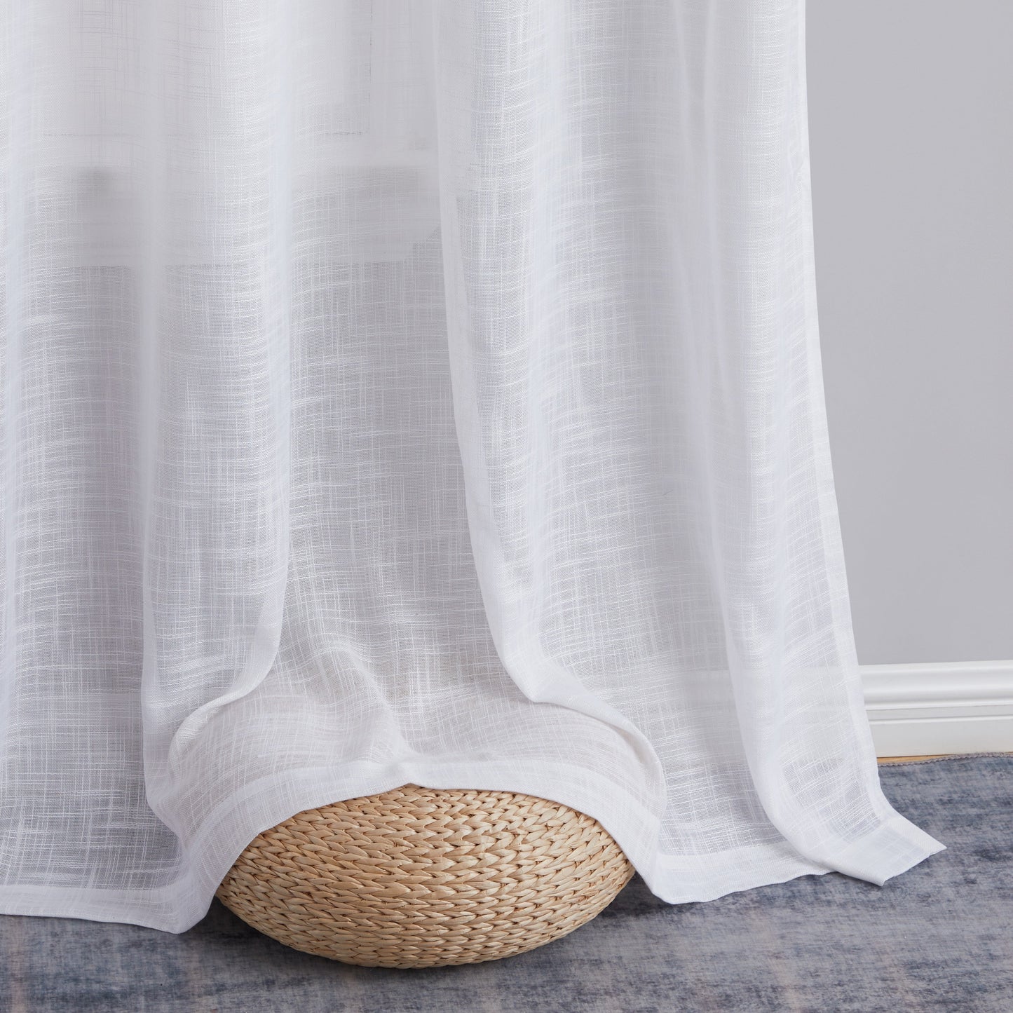 Madison Faux Linen Sheer Grommet Curtain Panels