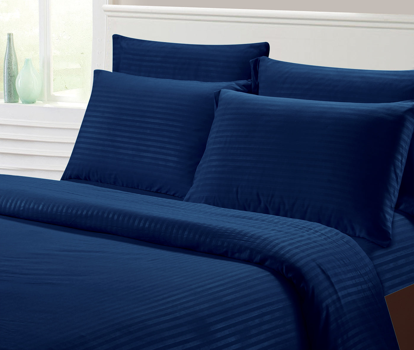 1800 Series Hotel Stripe Sheets – Super Soft Wrinkle-Free Luxury Bed Set (4–6 Piece)