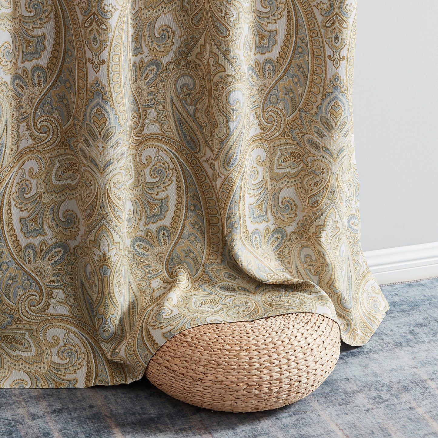 Paris Paisley Floral Room Darkening Grommet Curtain Panels