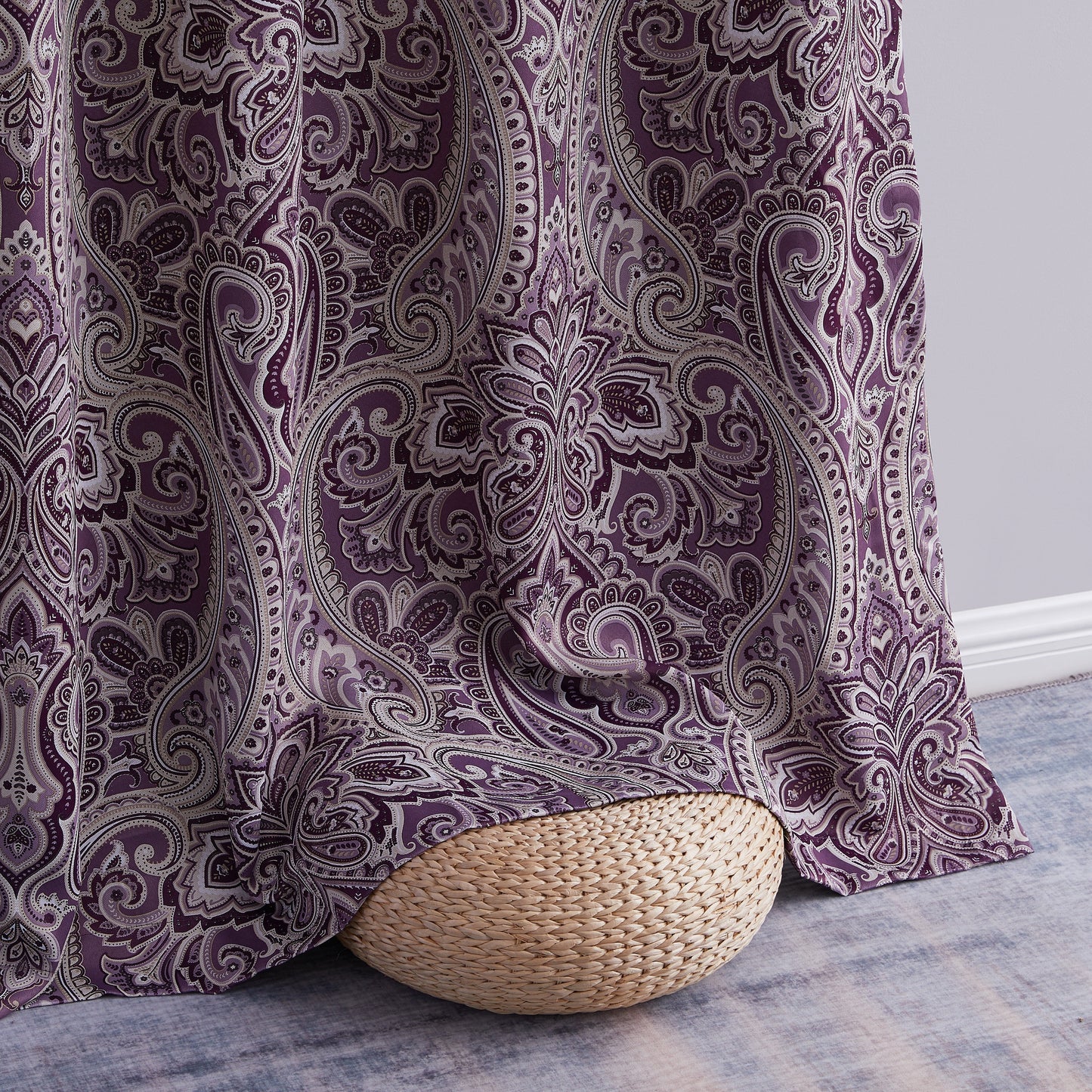 Paris Paisley Floral Room Darkening Grommet Curtain Panels