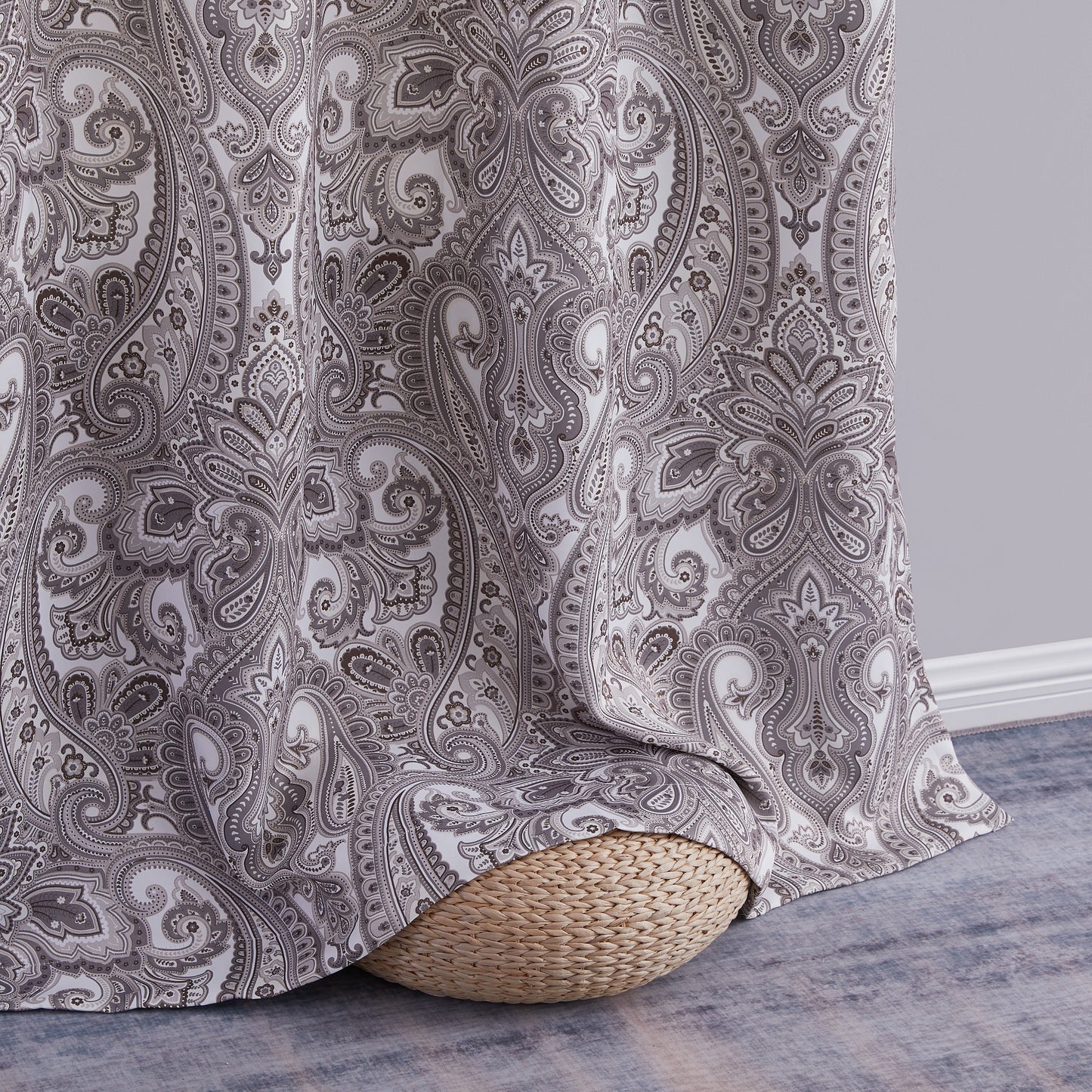 Paris Paisley Floral Room Darkening Grommet Curtain Panels