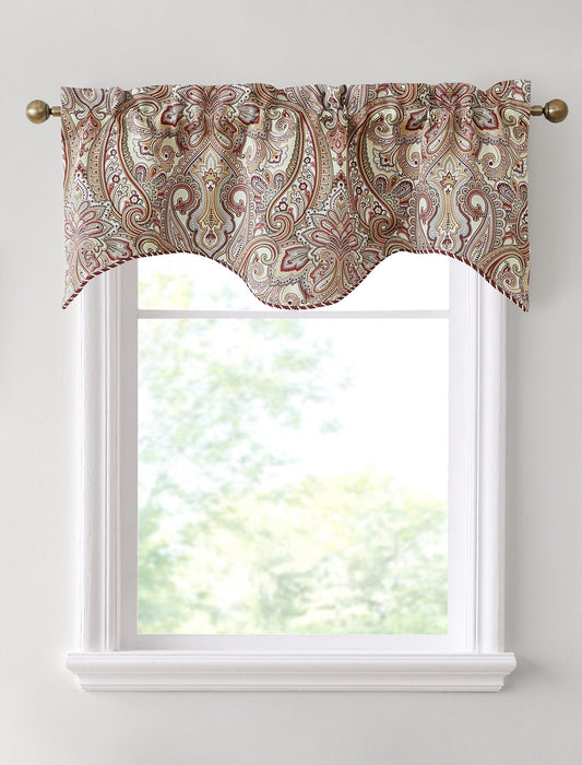 Paris Paisley Floral Scalloped Curtain Valance - 50 W x 20 L In