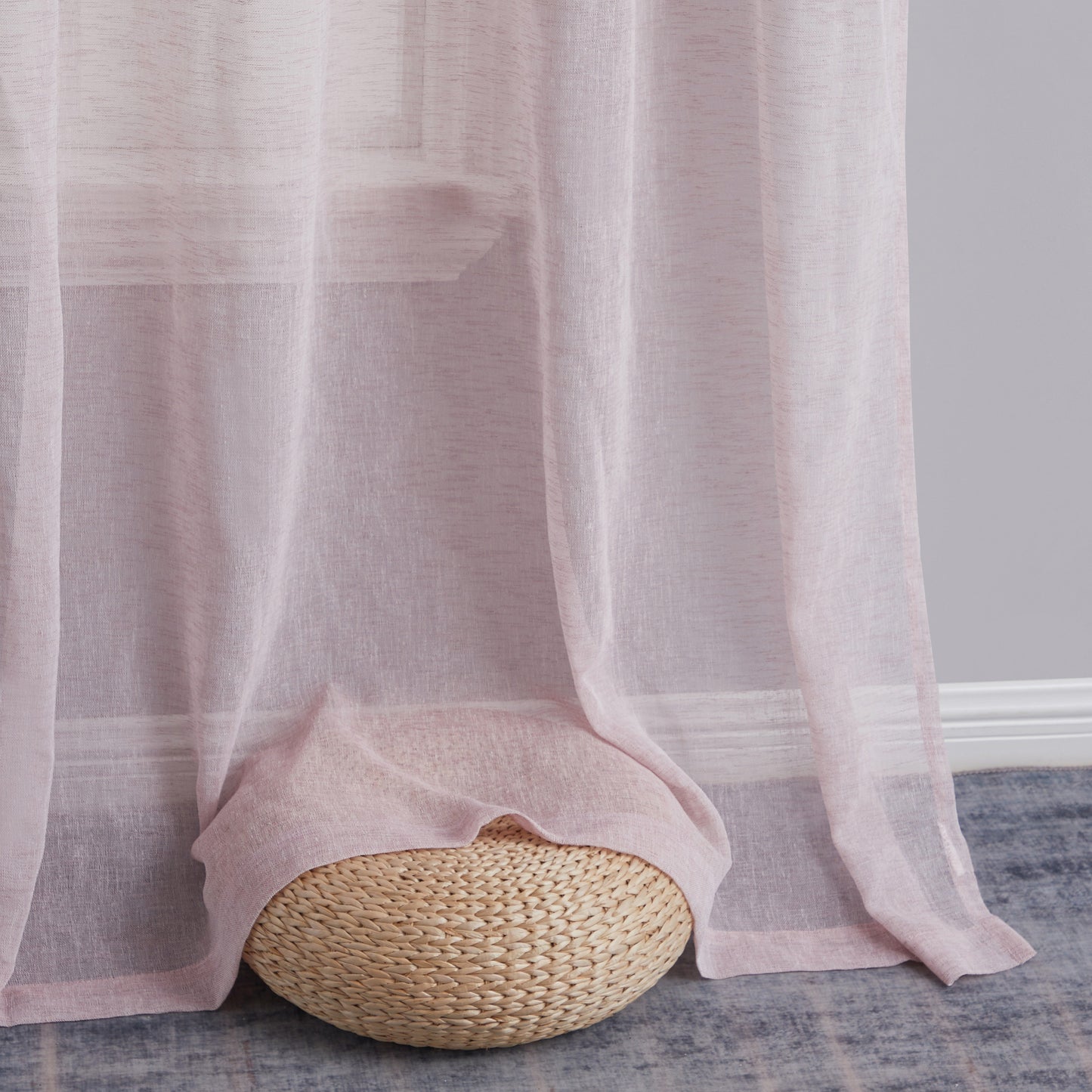 Penelope Faux Linen Sheer Curtain Panels