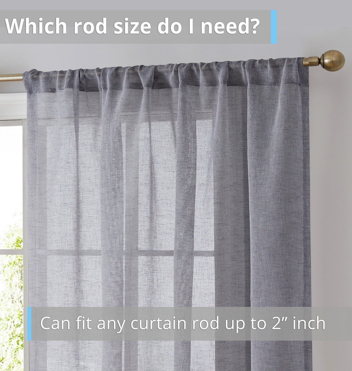 Penelope Faux Linen Sheer Curtain Panels