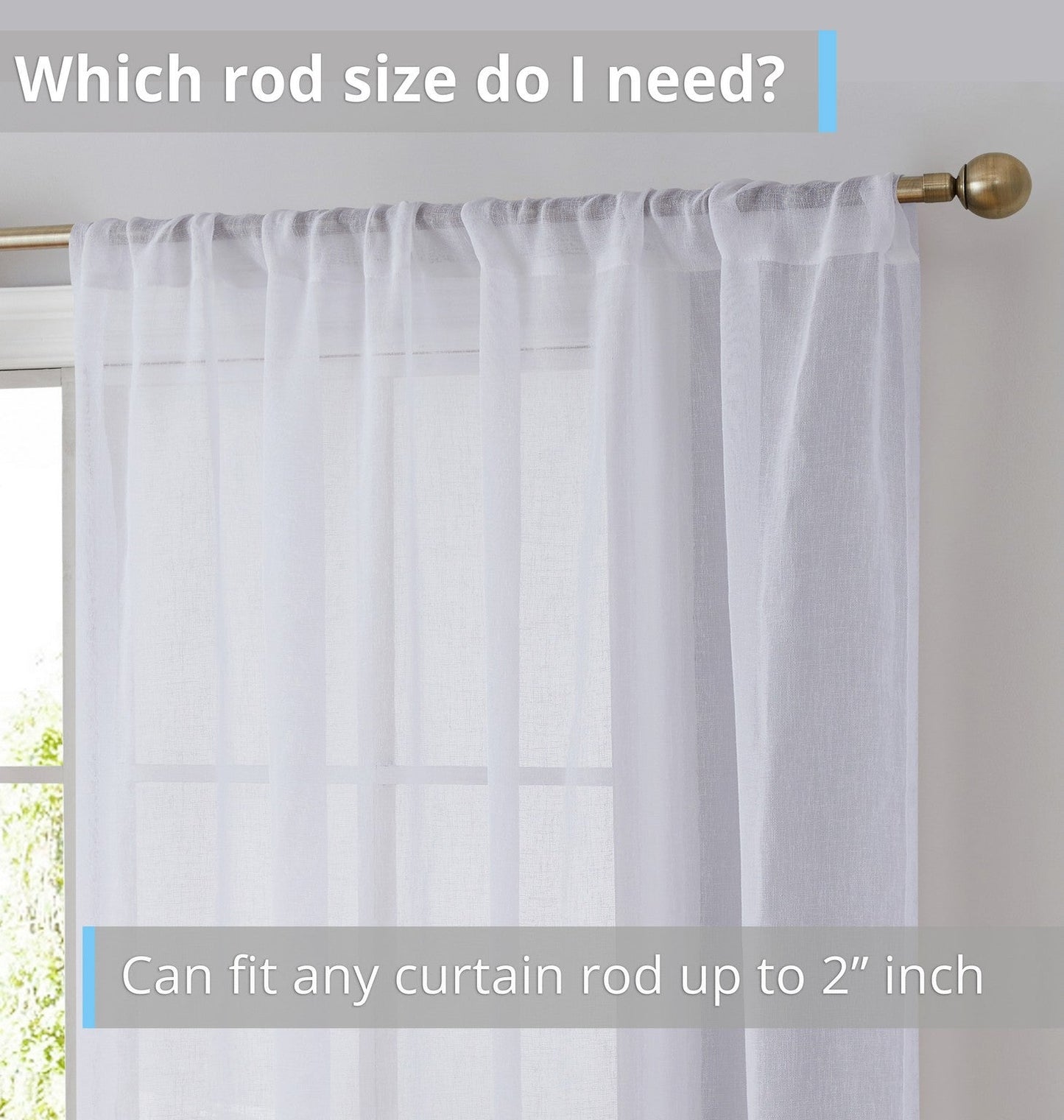 Penelope Faux Linen Sheer Curtain Panels