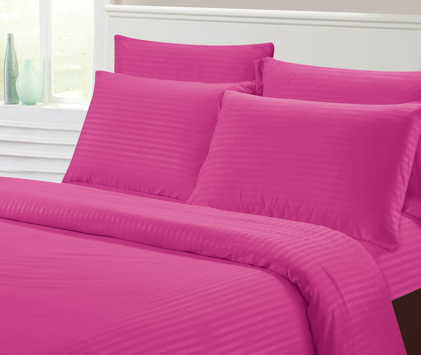 1800 Series Hotel Stripe Sheets – Super Soft Wrinkle-Free Luxury Bed Set (4–6 Piece)