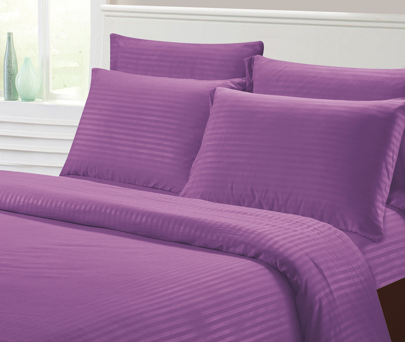 1800 Series Hotel Stripe Sheets – Super Soft Wrinkle-Free Luxury Bed Set (4–6 Piece)